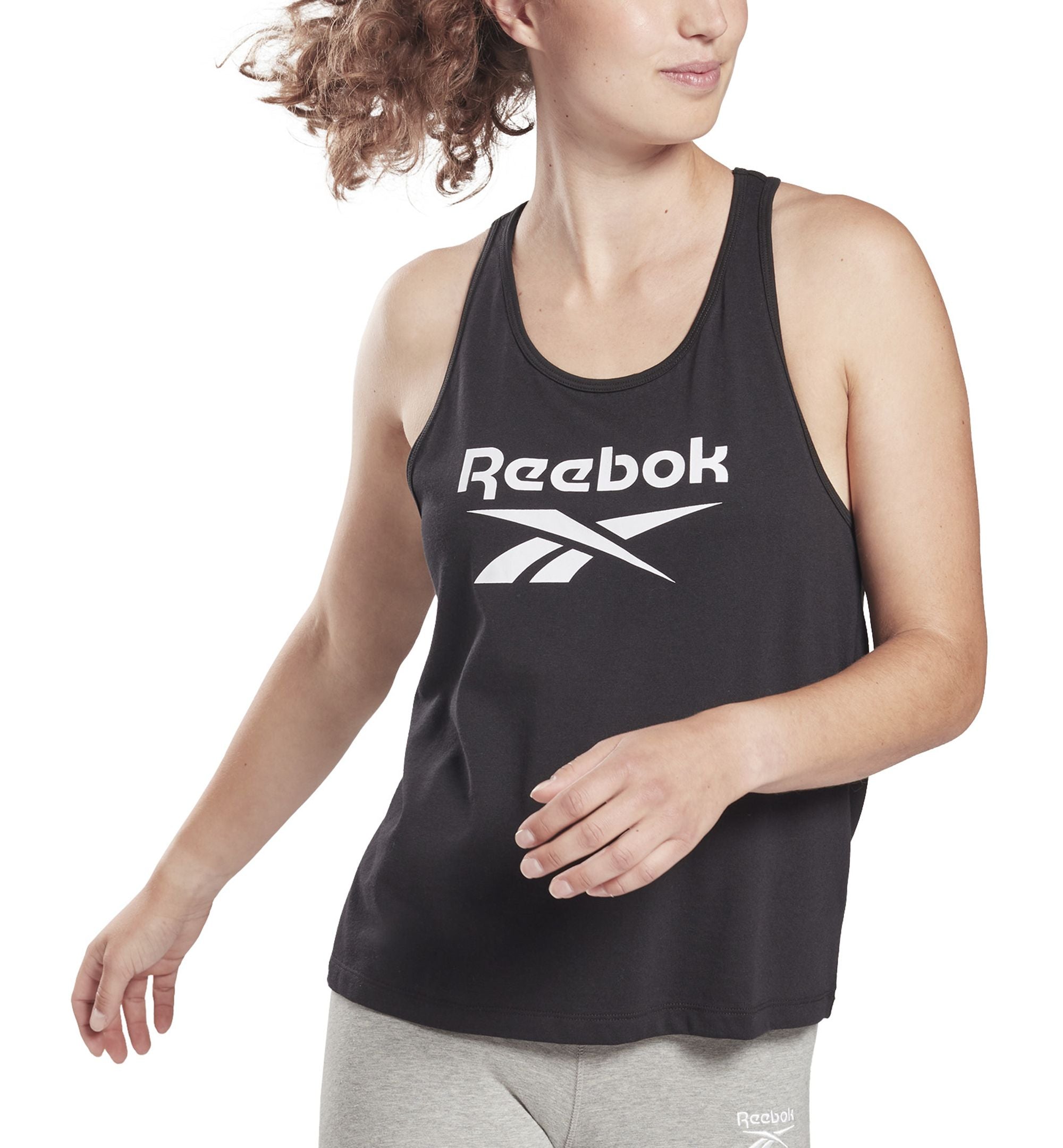 Reebok Womens Identity Logo Racerback Jersey Tank Top