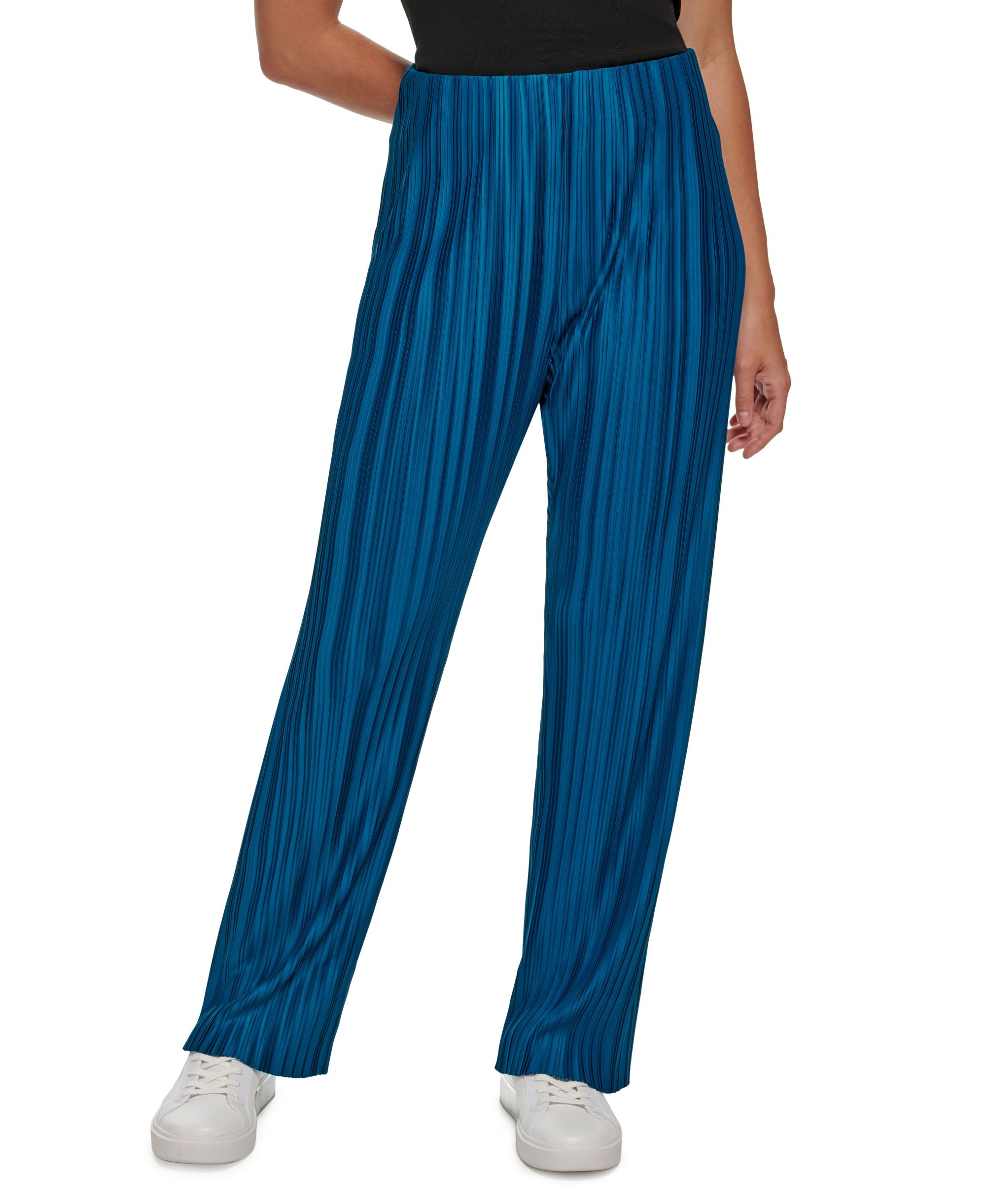 Calvin Klein Womens Pleated Wide Leg Pants