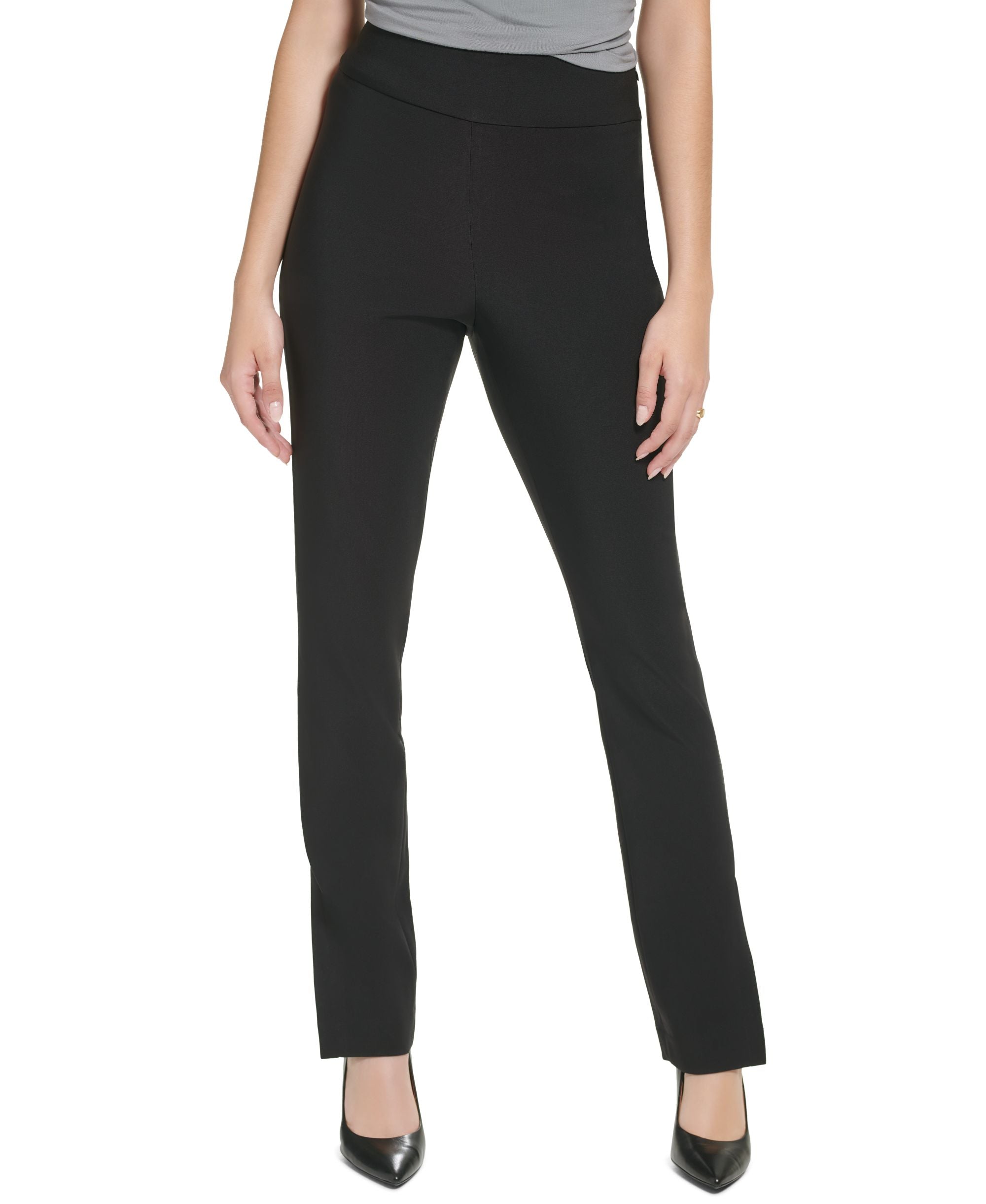 Calvin Klein Womens X Fit Ankle Slit Pull On Pants