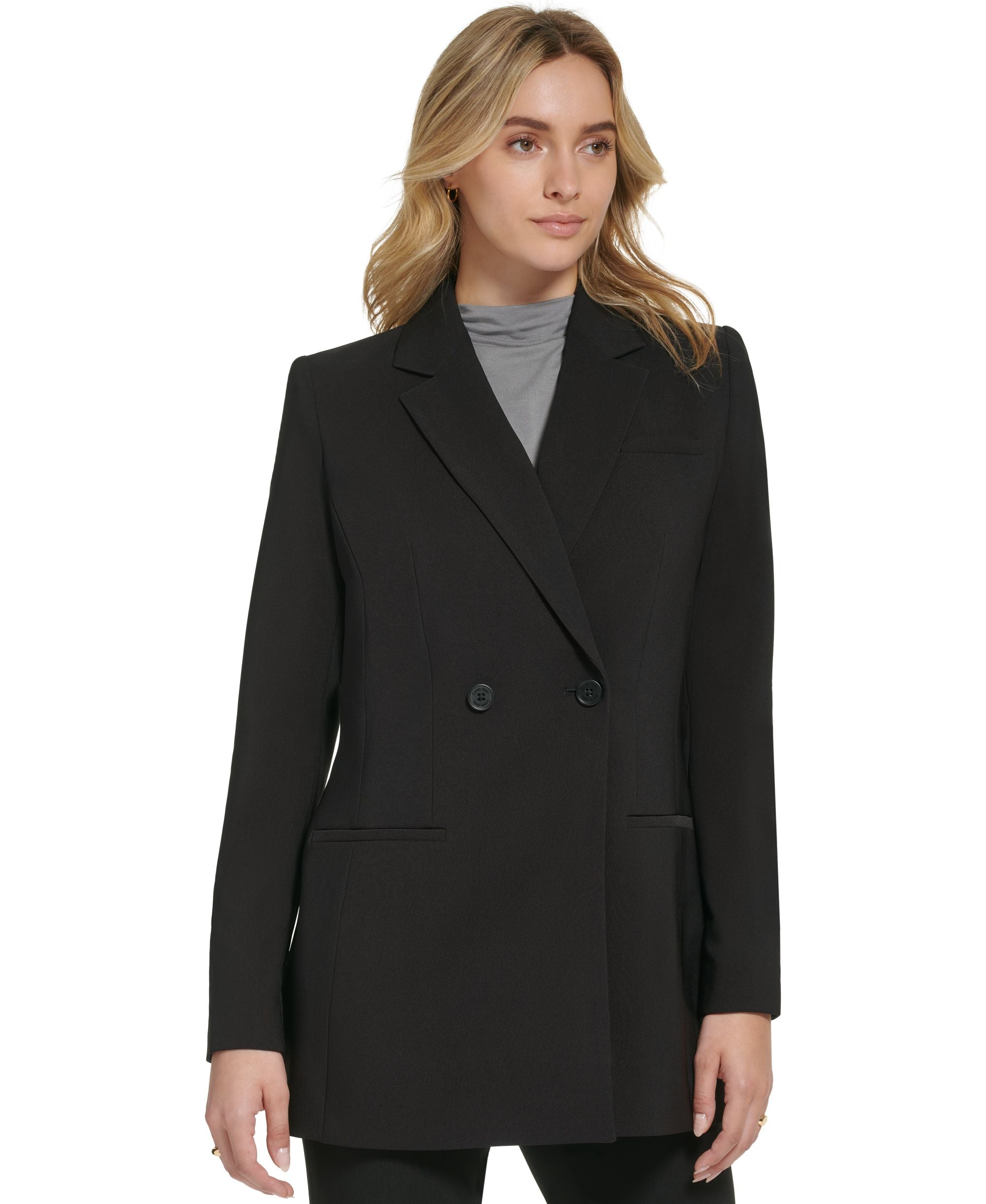 Calvin Klein Womens X Fit Double Breasted Blazer