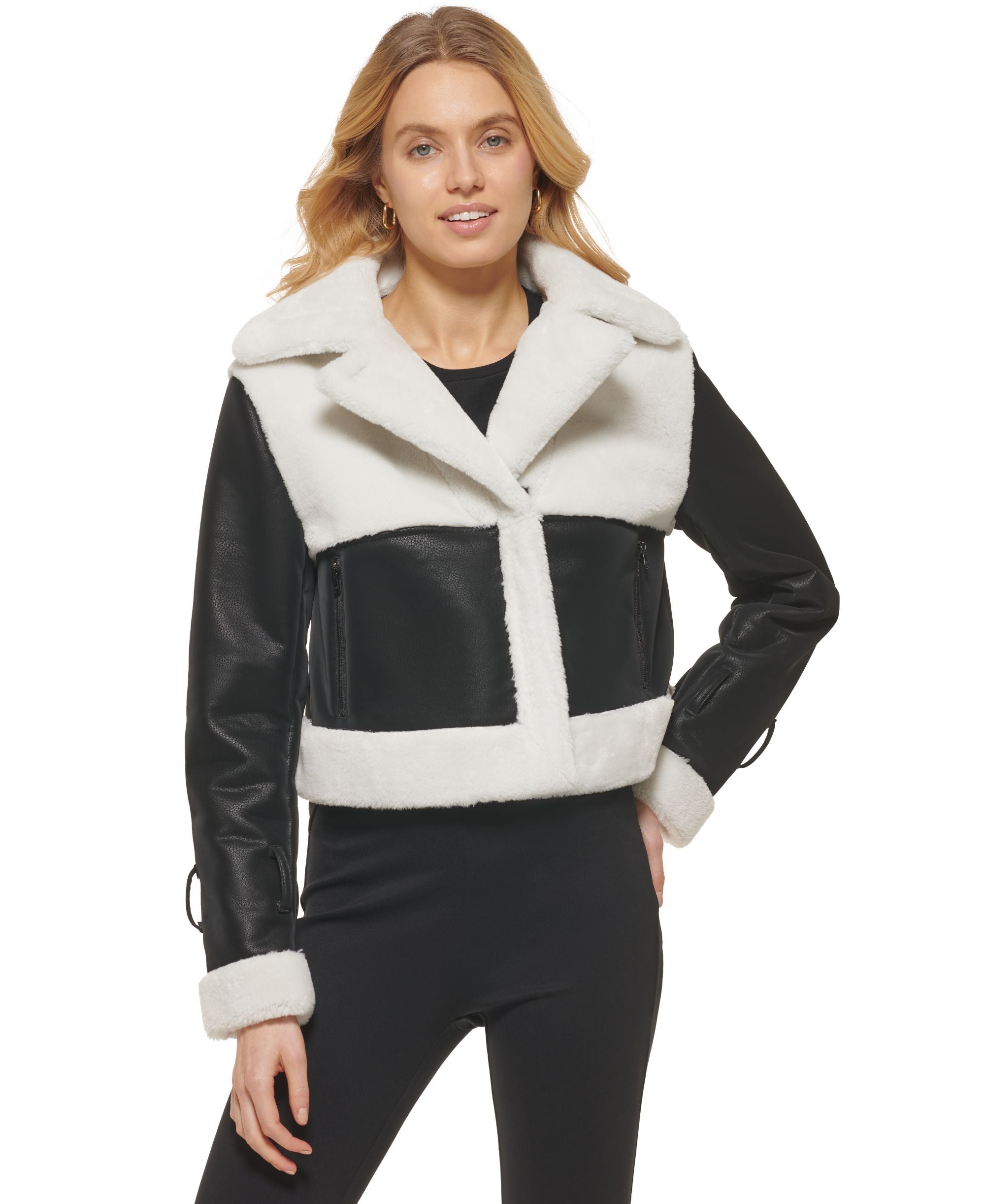 Women's Cropped Faux Shearling Jacket