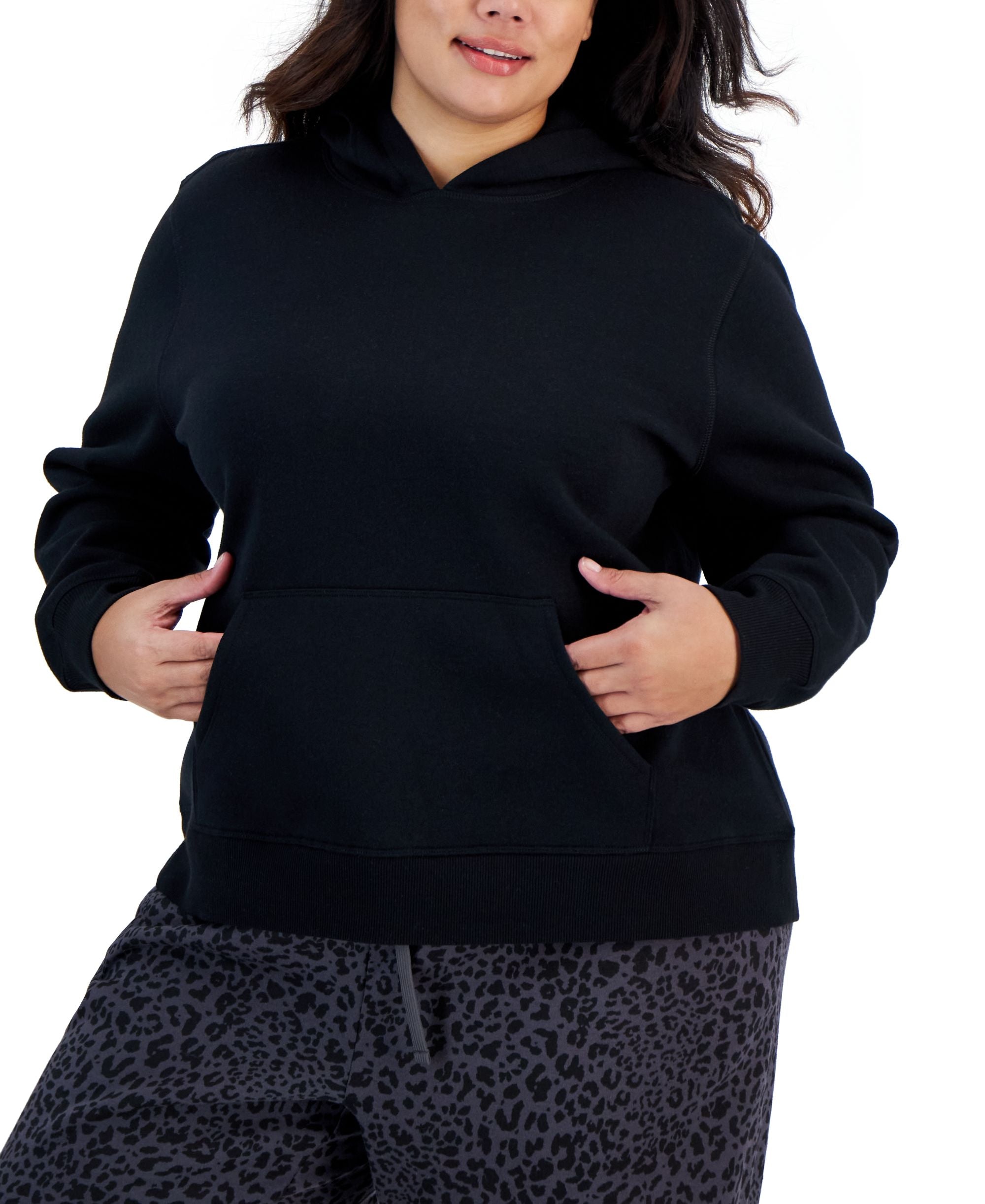 ID Ideology Plus Size Fleece Hooded Pullover Sweatshirt