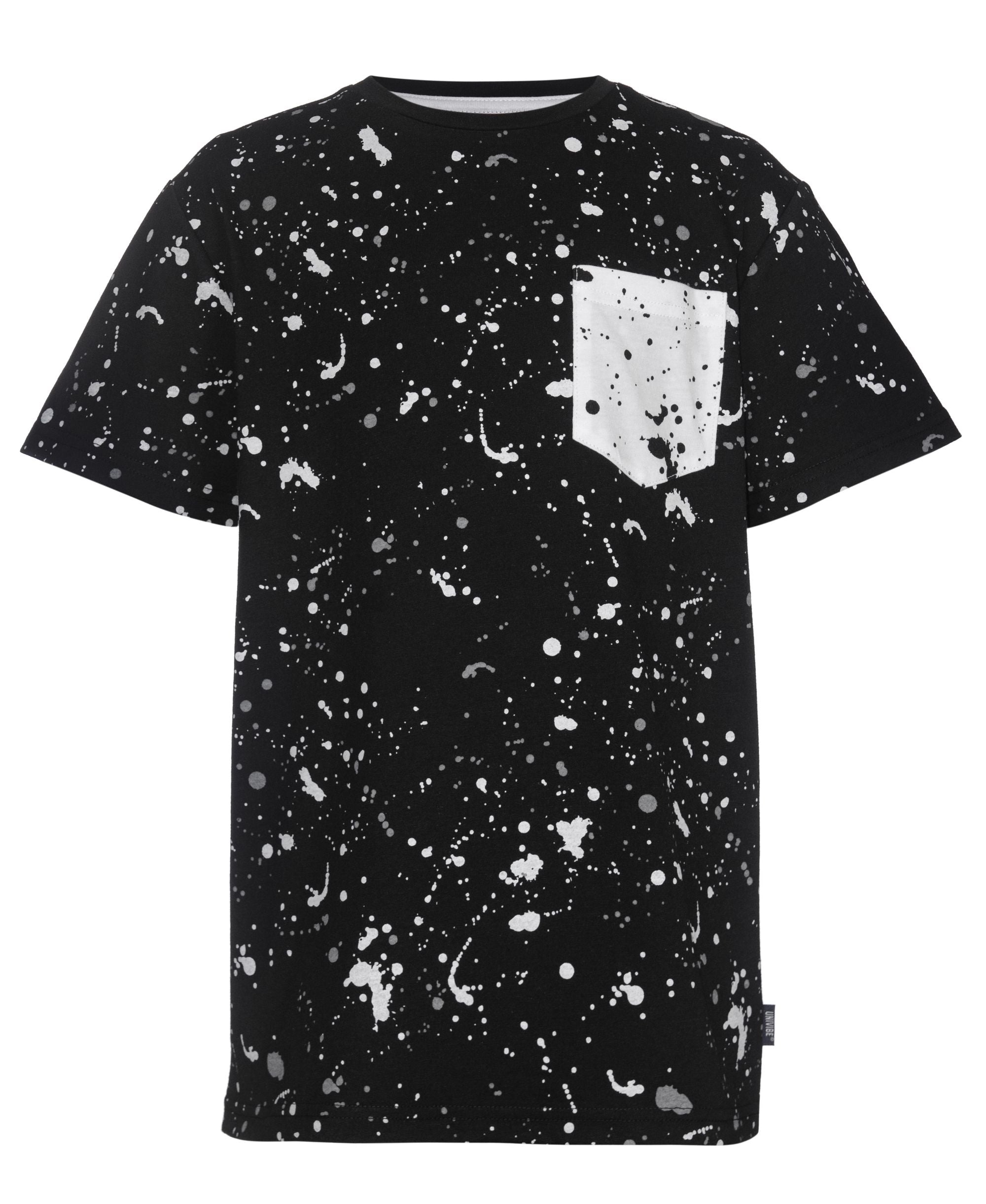 Univibe Big Boys Suzuka Paint Splatter Print Short Sleeves Knit Crew T-Shirt