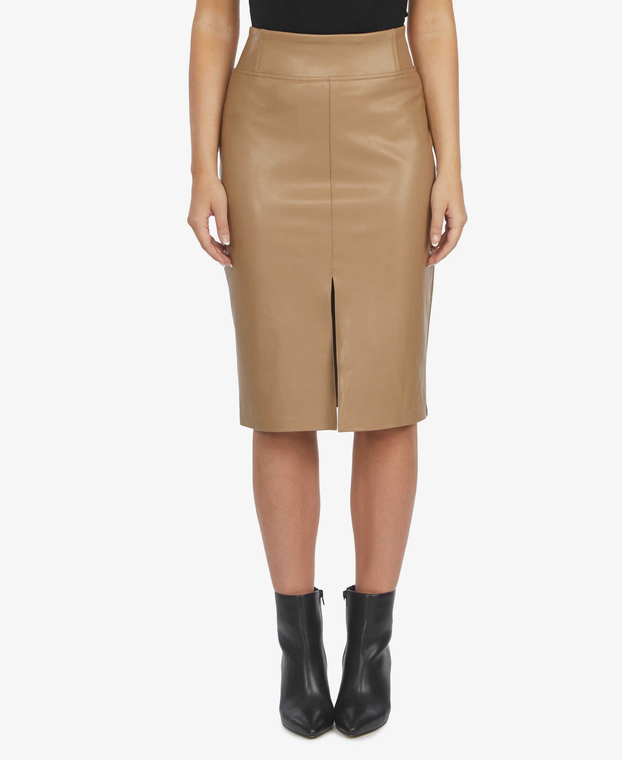 Laundry By Shelli Segal Womens Faux Leather Midi Skirt