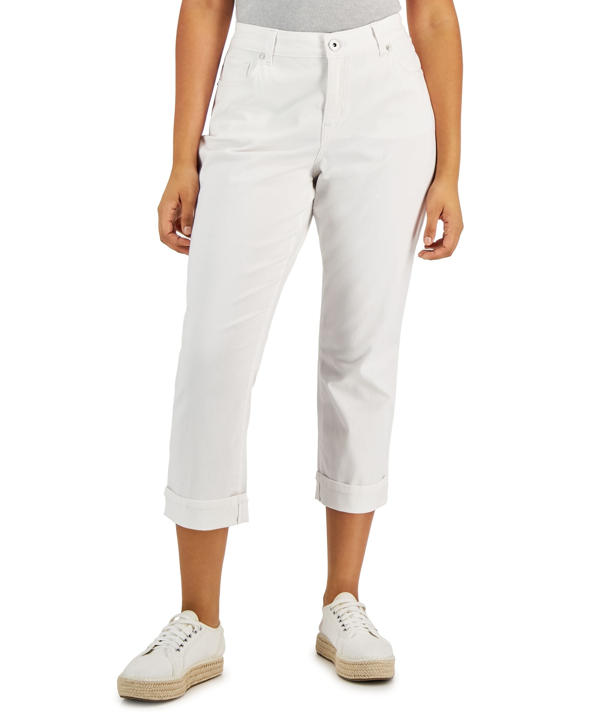 Curvy Cuffed Capri Jeans