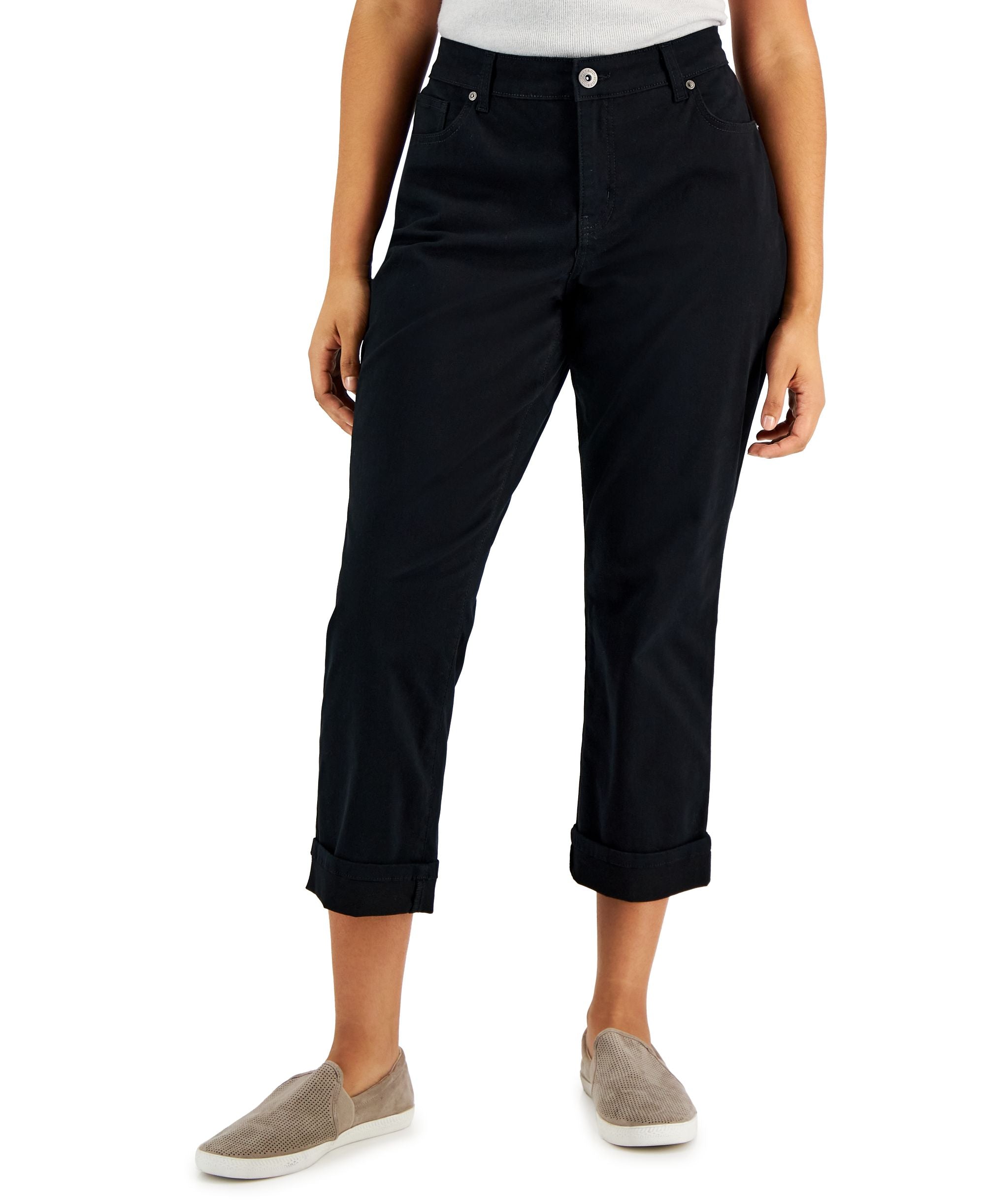 Women's Curvy Cuffed Capri Jeans