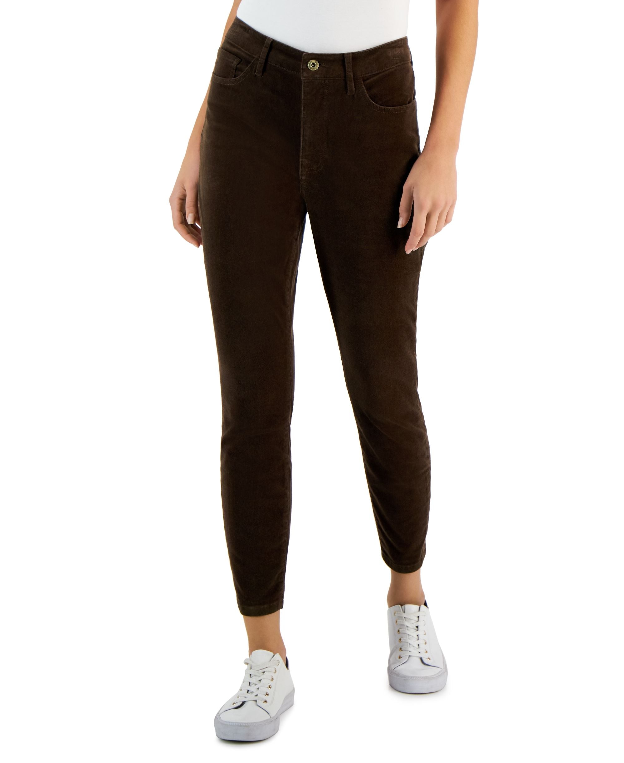 Tommy Hilfiger Womens Corduroy Skinny Ankle Pants