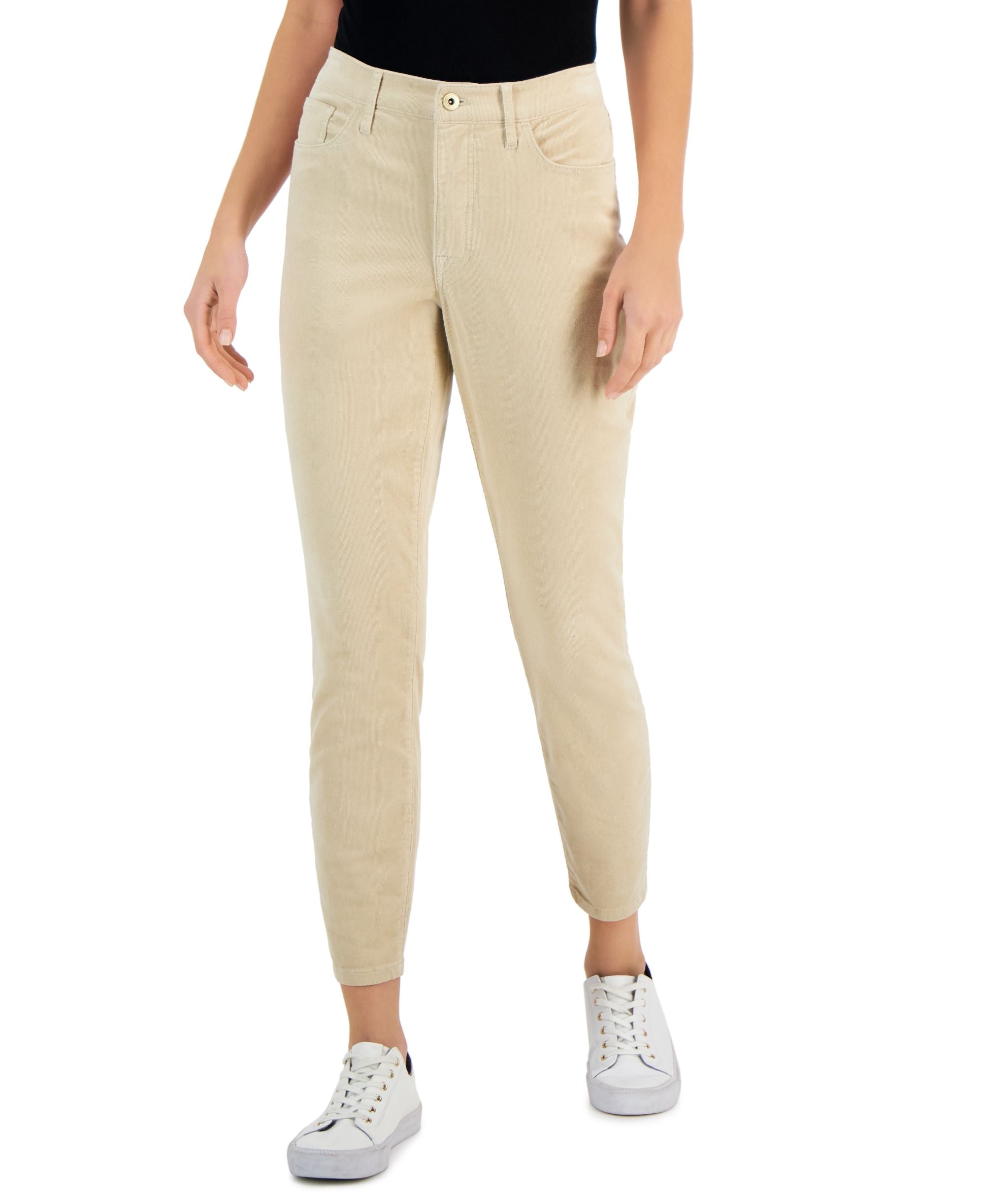 Tommy Hilfiger Womens Corduroy Skinny Ankle Pants