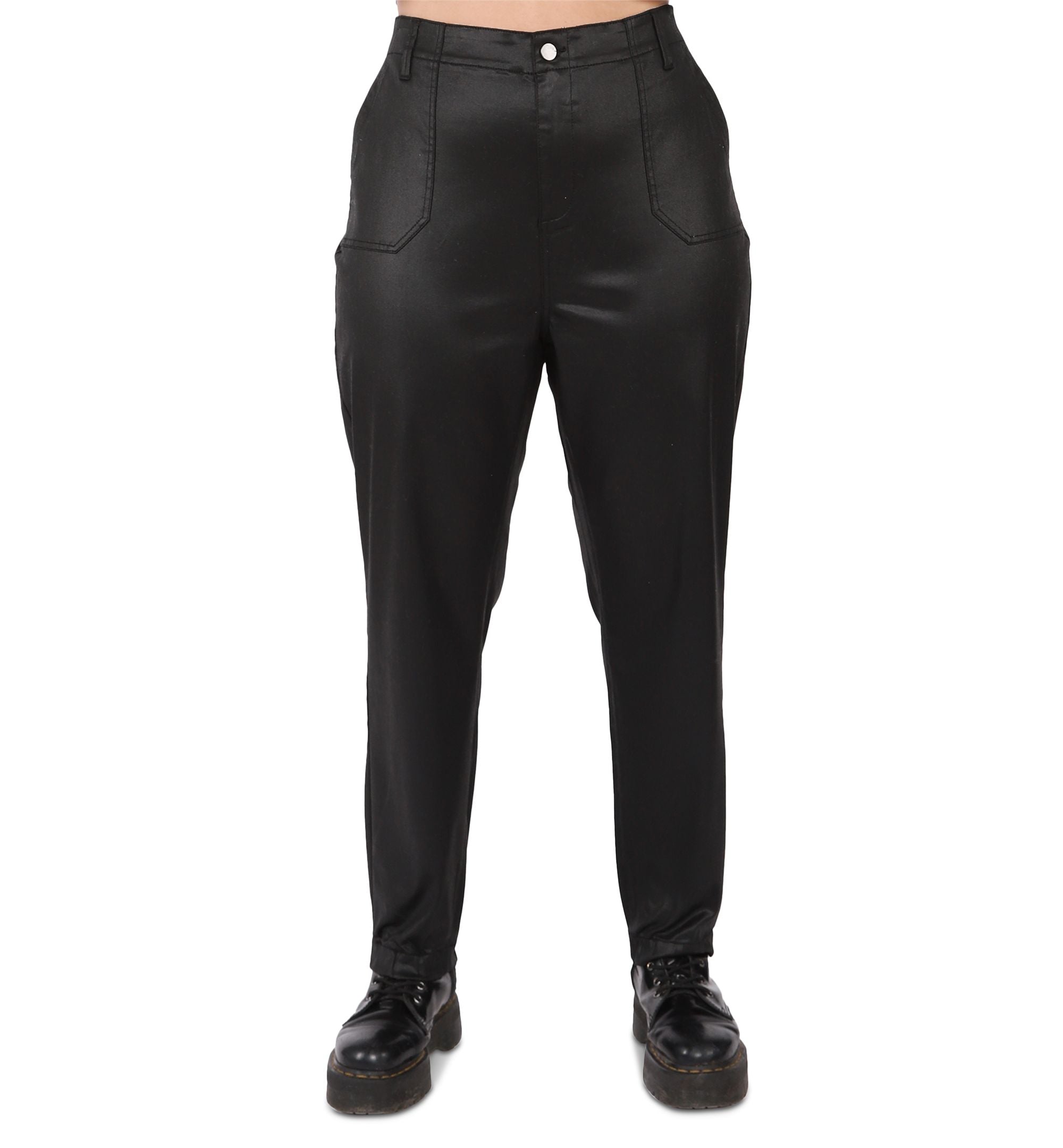 Trendy Plus Size Coated Jogger Pants