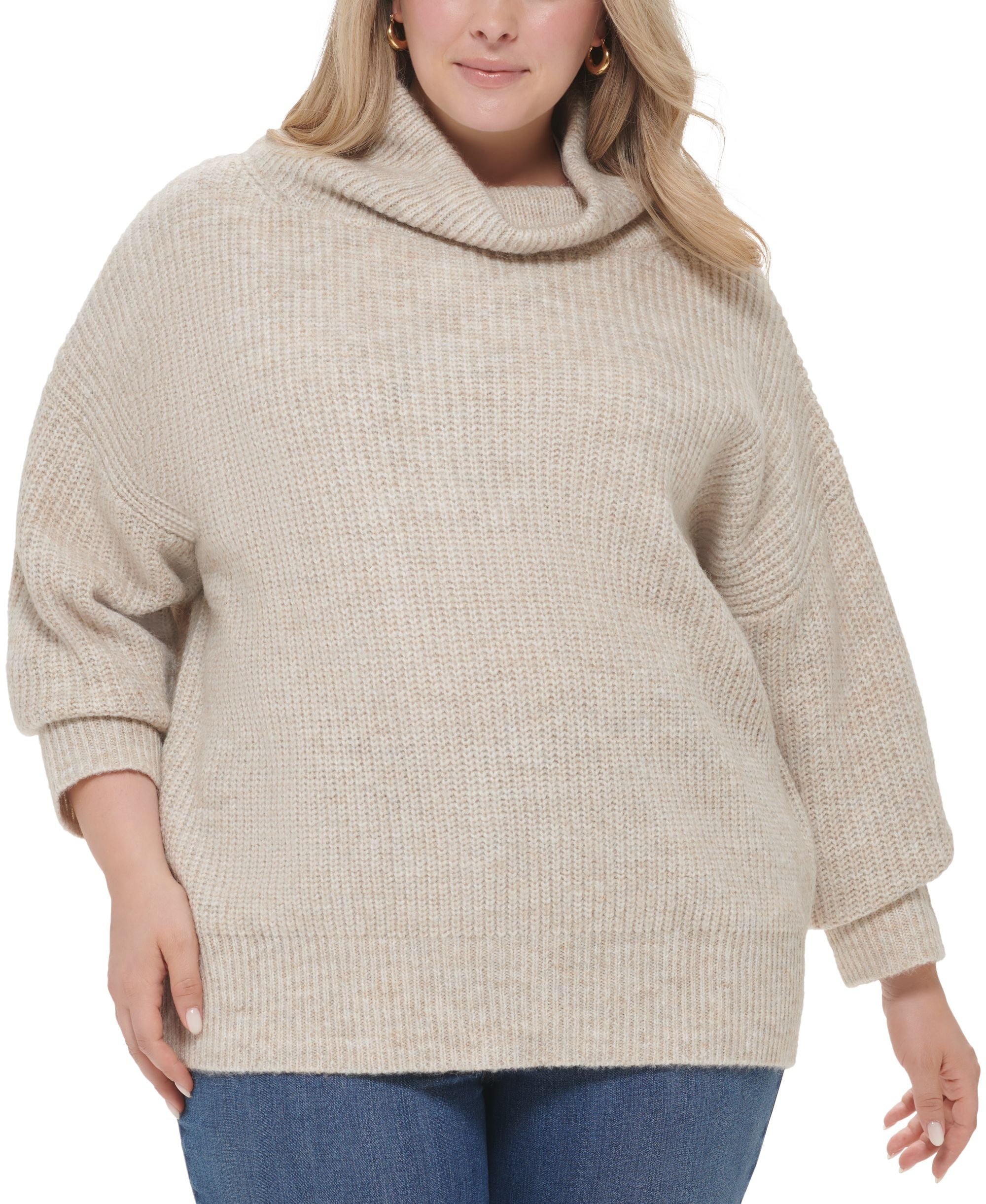 Calvin Klein Jeans Trendy Plus Size Oversized Turtleneck Sweater