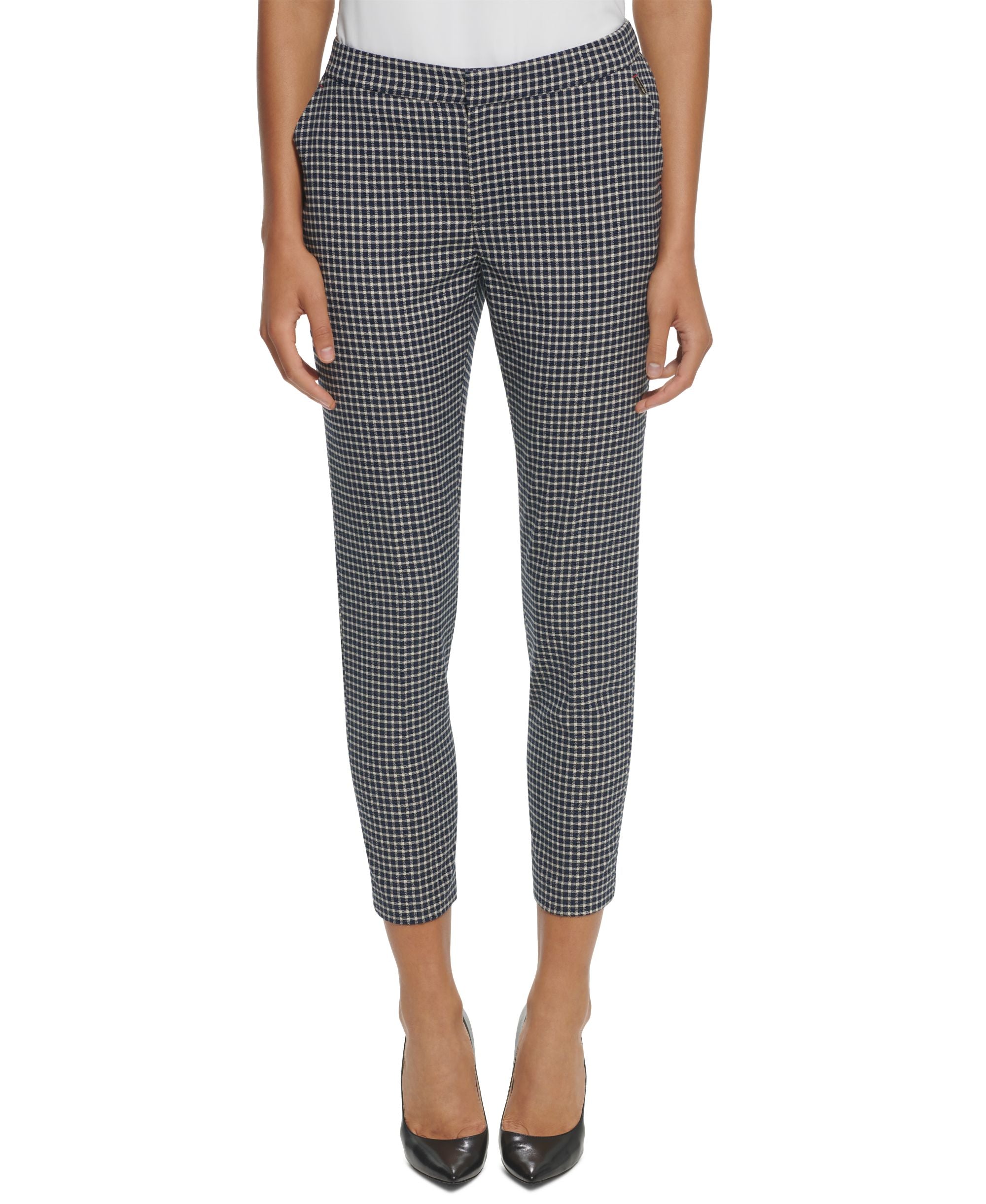 Women's Plaid Straight-Leg Ankle Pants
