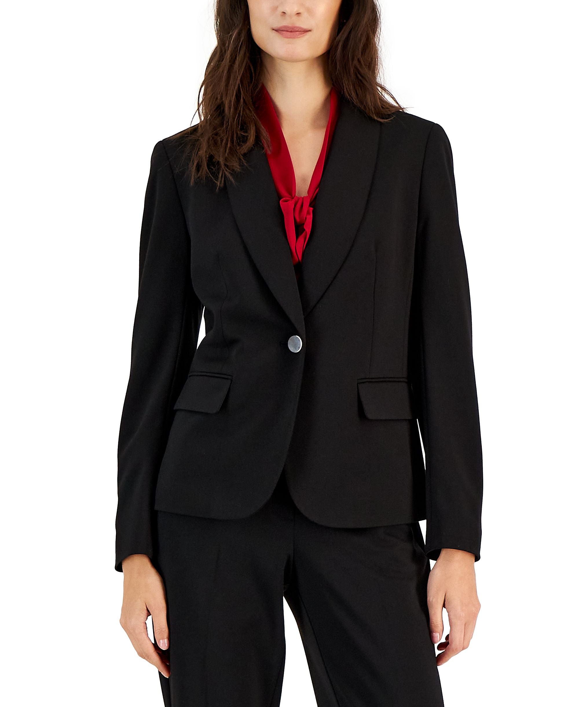 Collarless Dress Suit, Regular & Petite Sizes