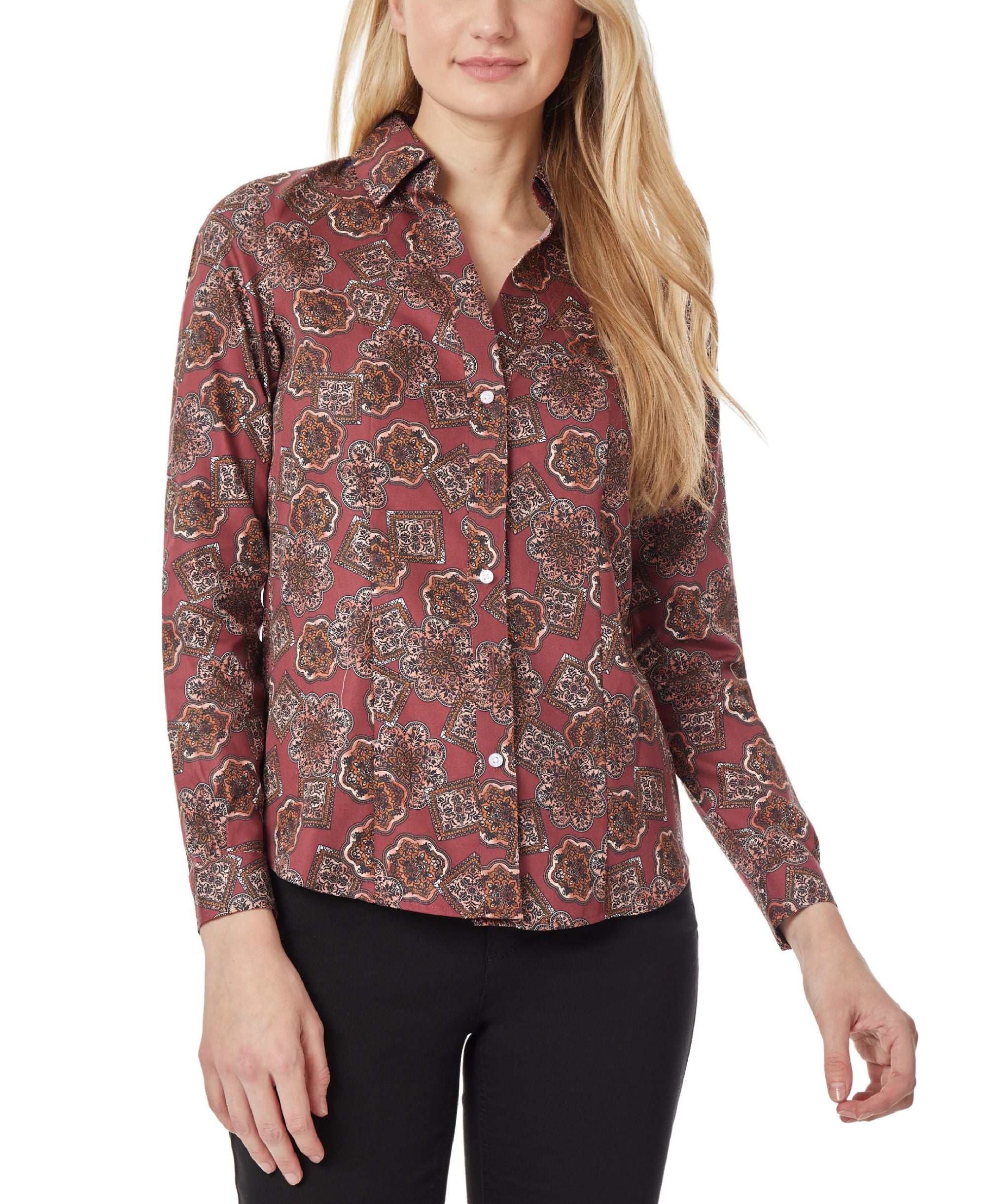 Women's Easy Care Y-neck Blouse