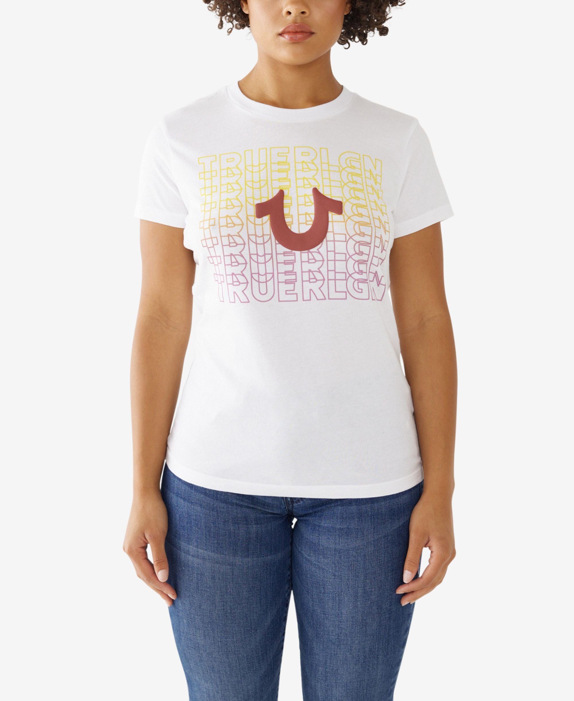 Women's Short Sleeve Gradient Slim Crew T-shirt