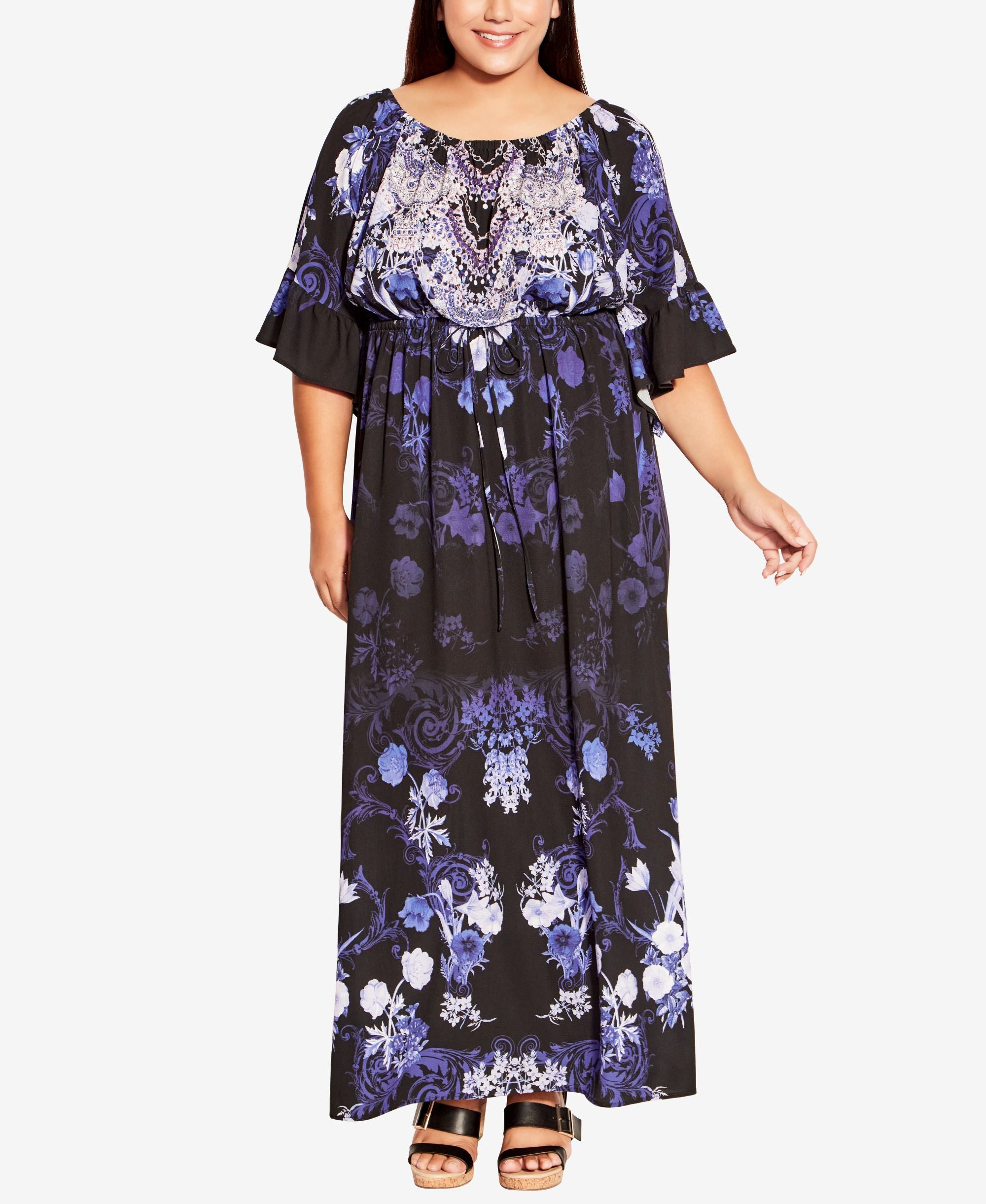 Avenue Plus Size Getaway Beaded Maxi Dress