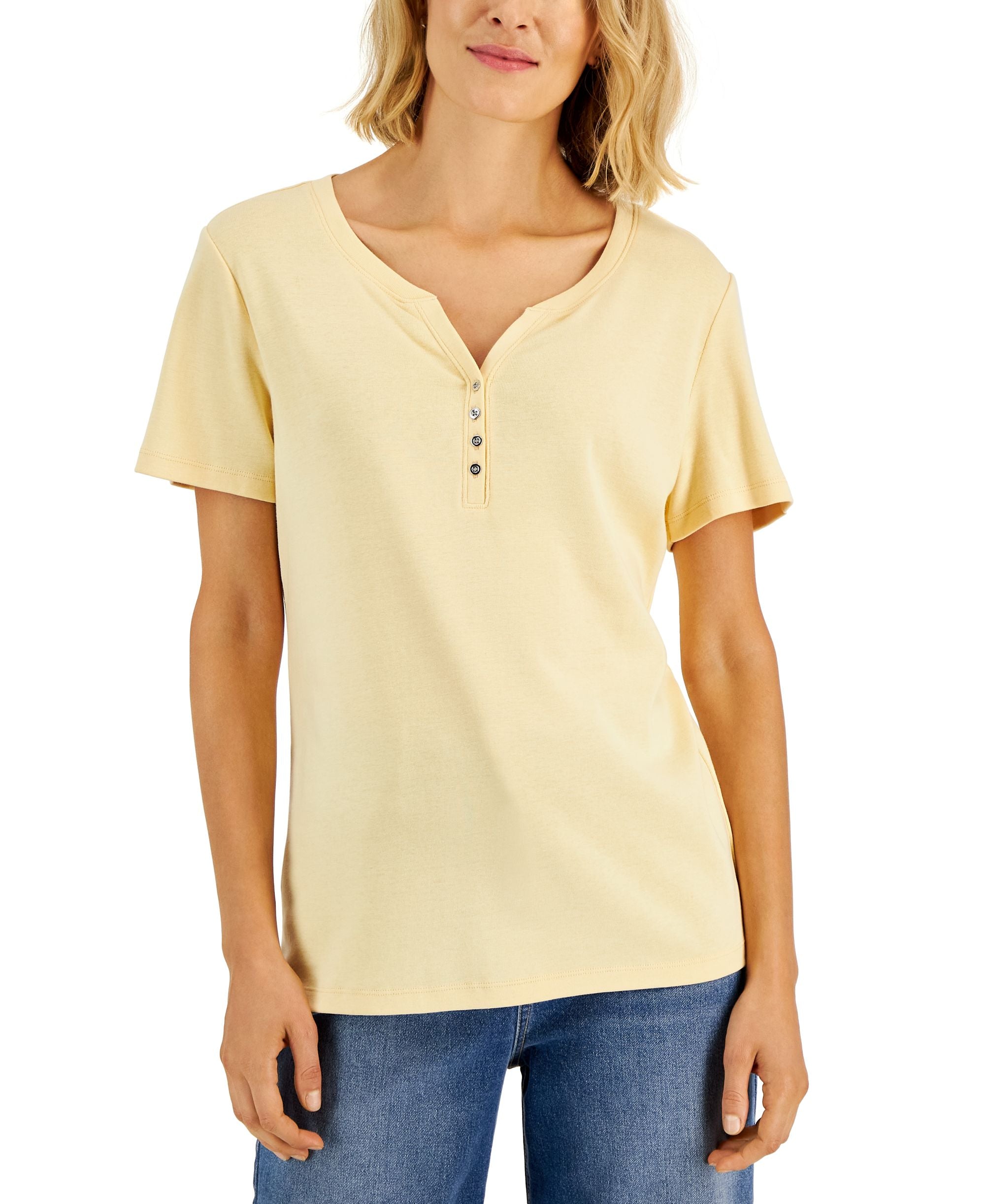 Short Sleeve Henley Top