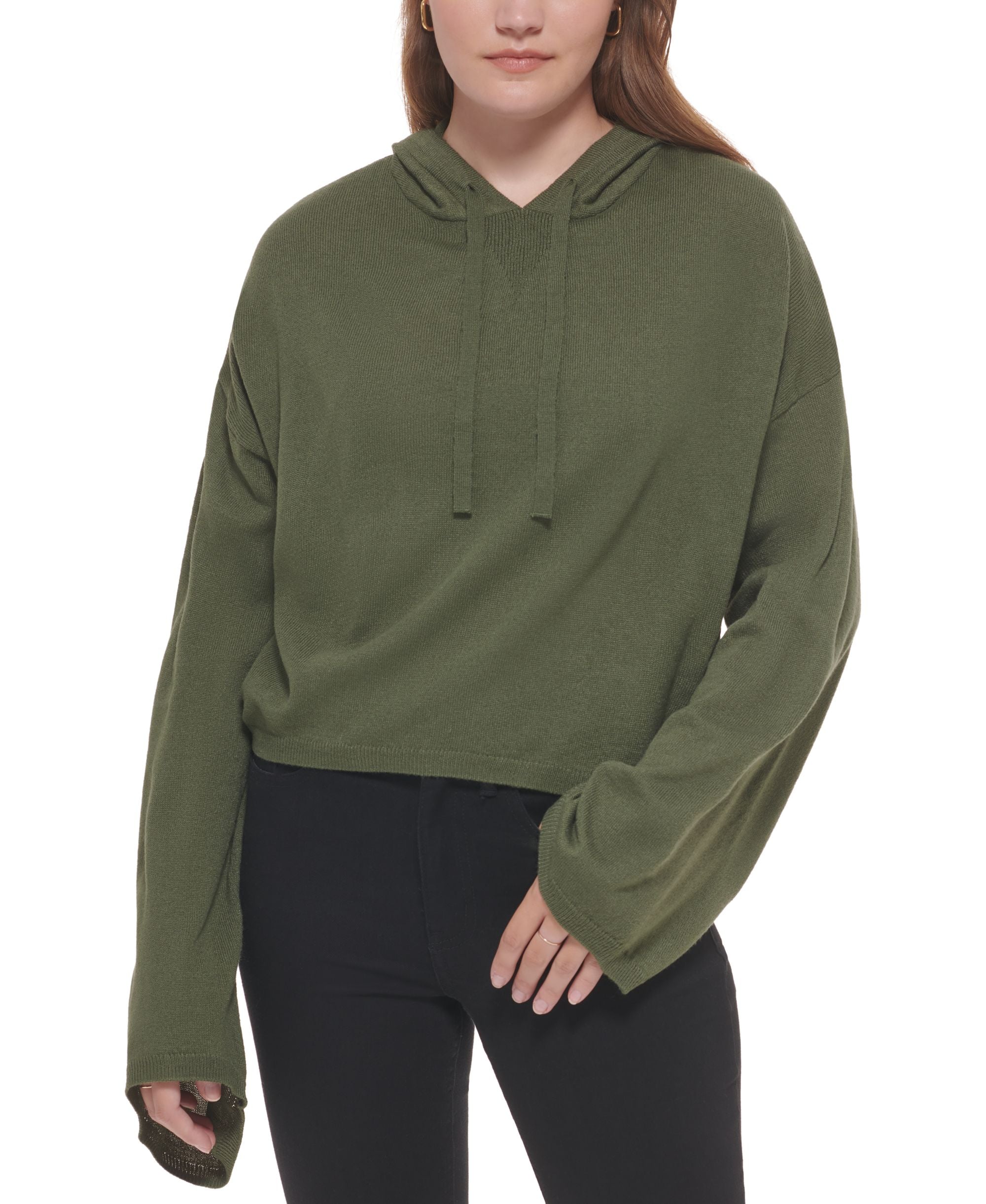 Women's Hooded Bell-Sleeve Top