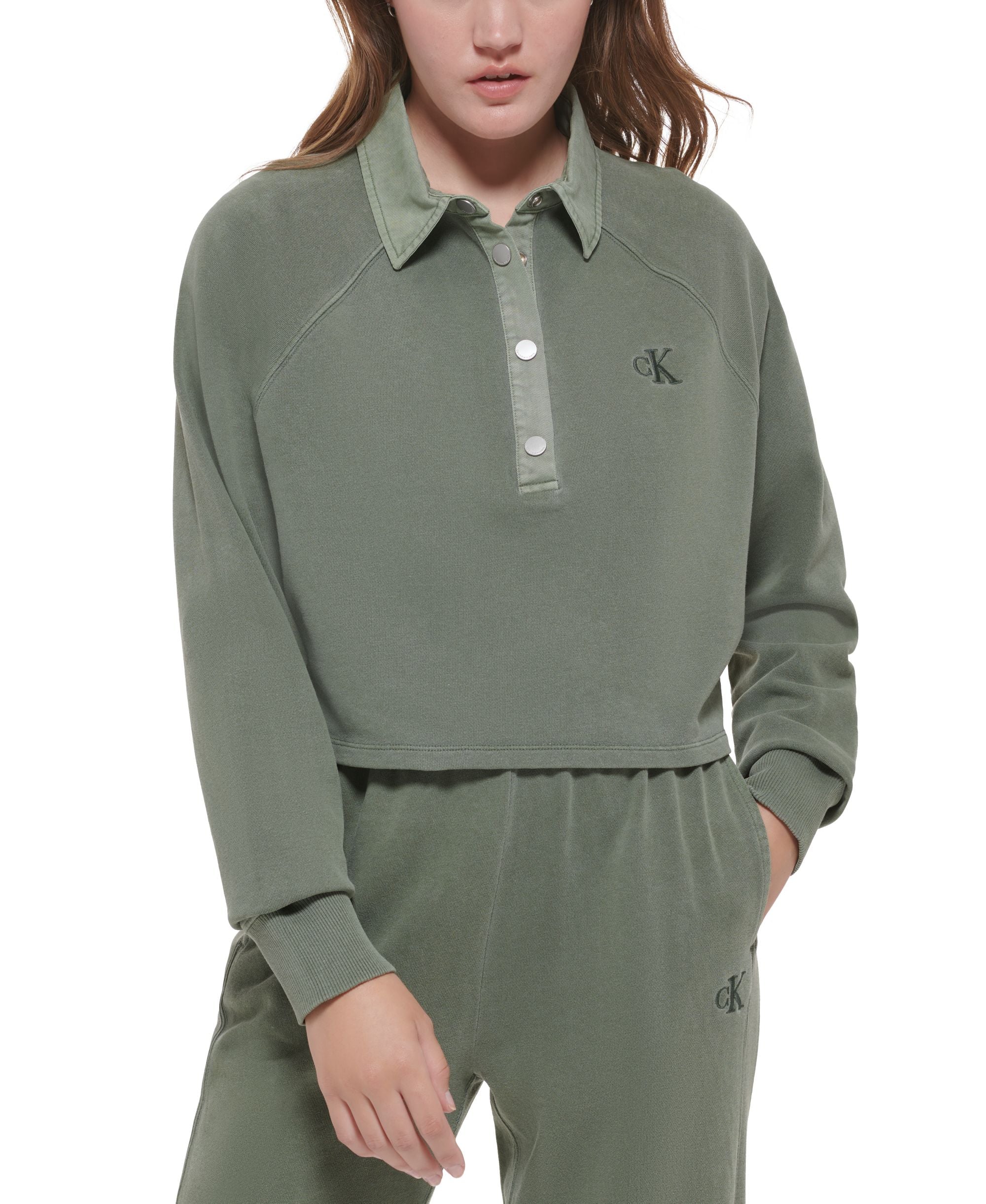 Women's Cotton Polo Sweatshirt