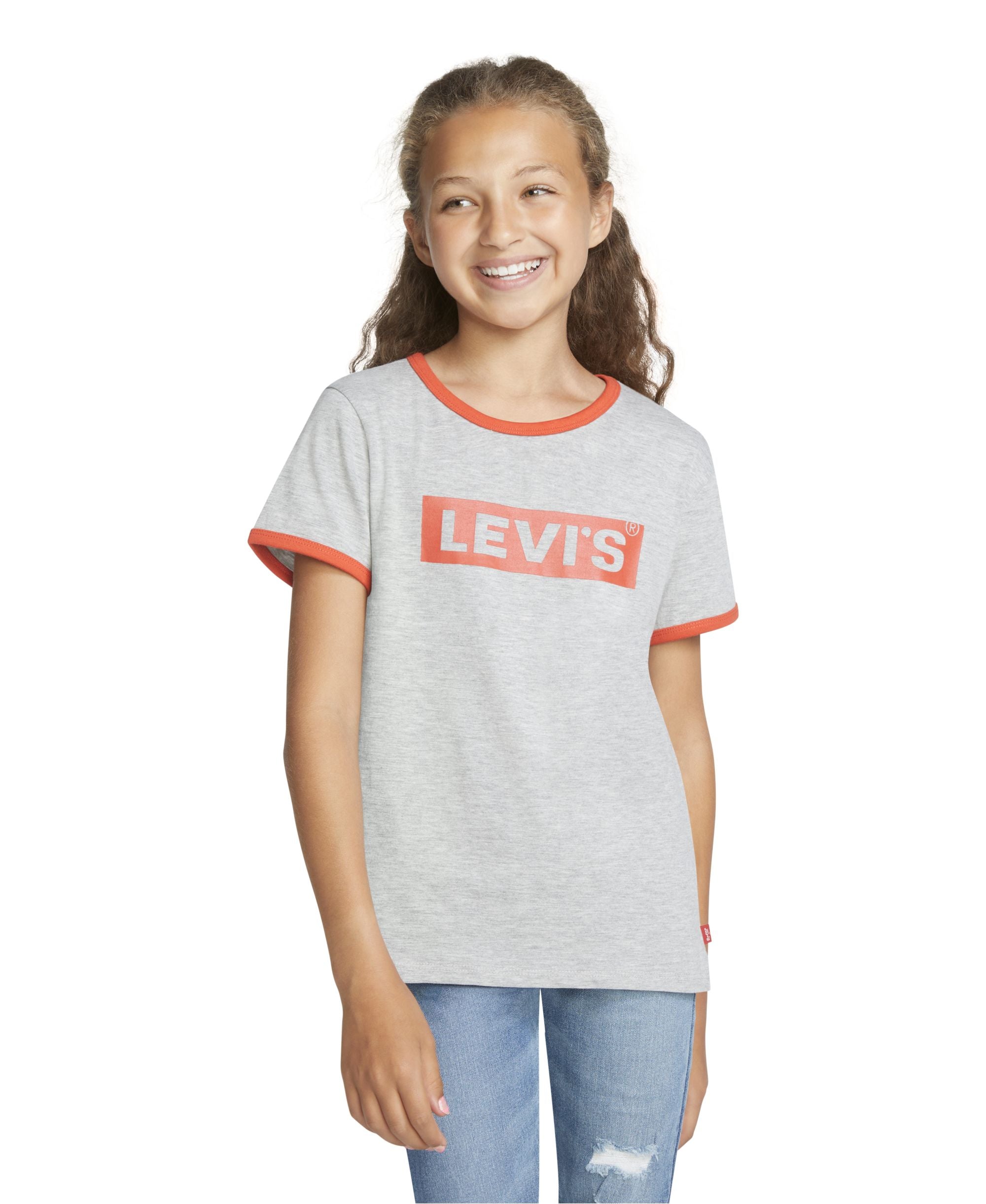 Levis Big Girls Logo Ringer T-Shirt