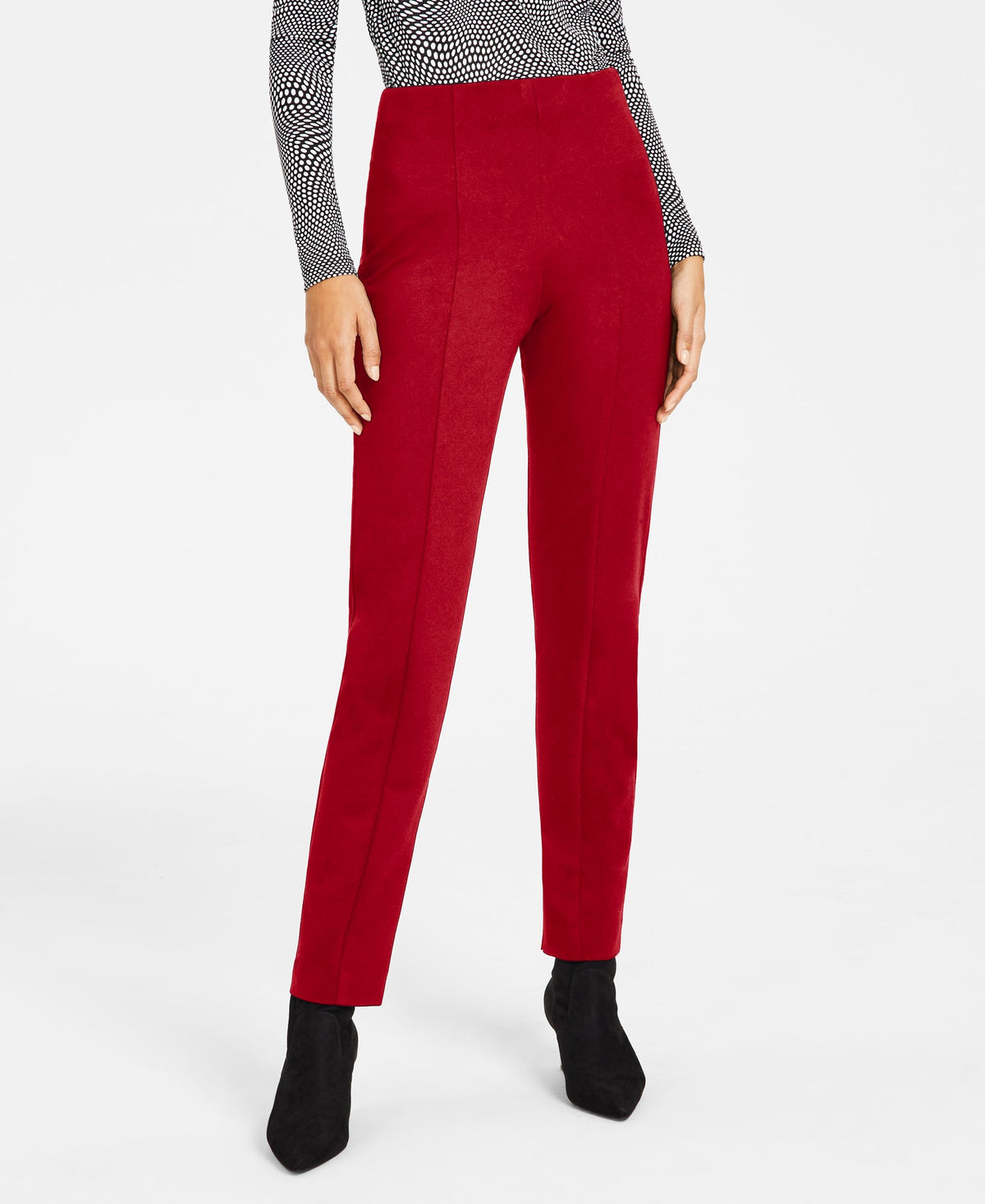 Alfani Womens Seamed Tummy Panel Pull On Pants