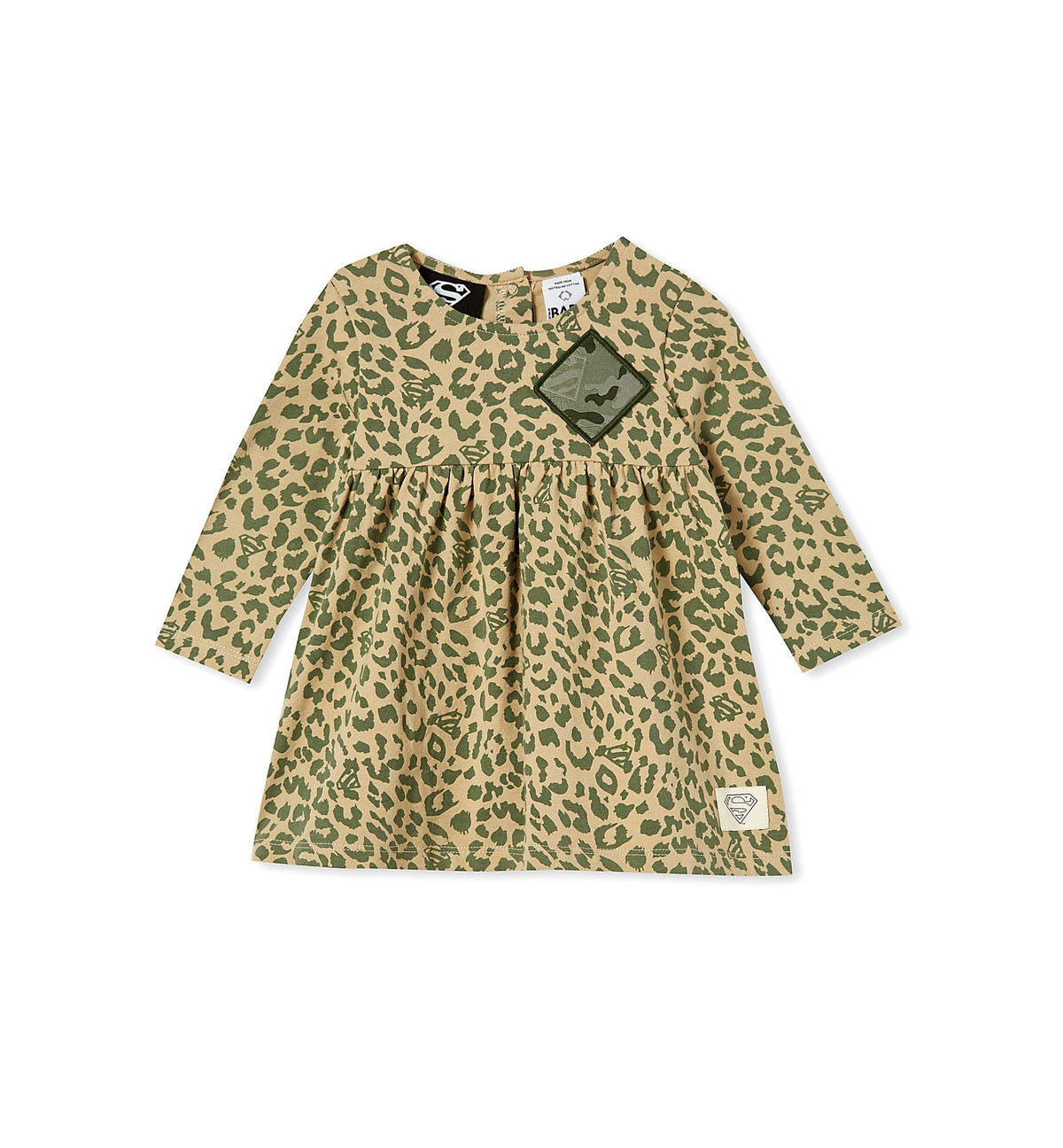 Cotton On Baby Girls Crew Neck Long Sleeve Dress