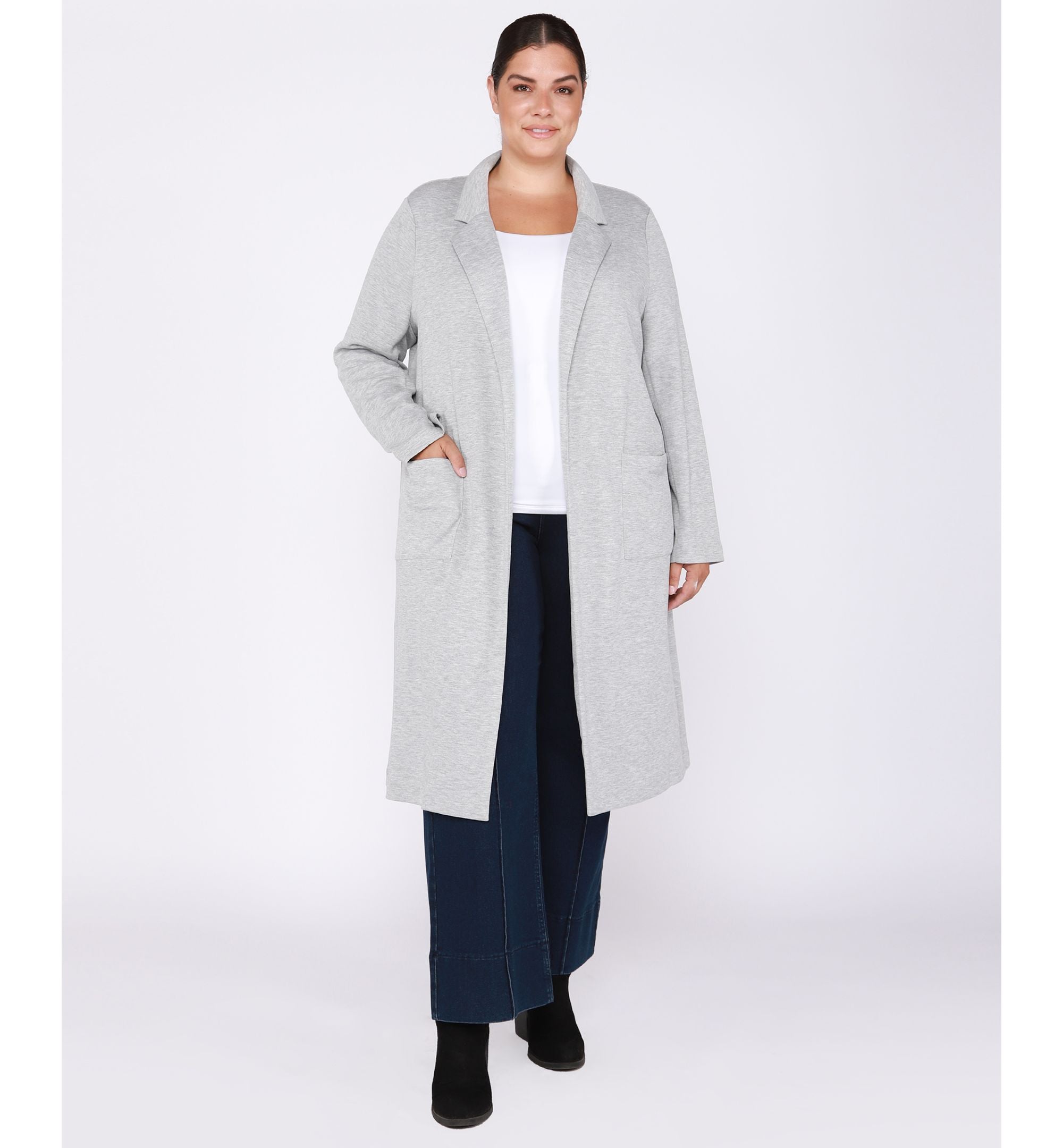 Black Tape Trendy Plus Size Long Sleeve Blazer Cardigan