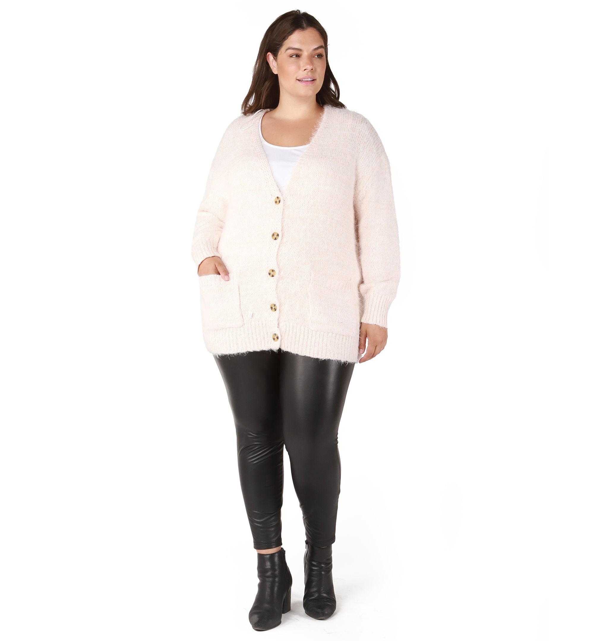 Trendy Plus Size Long-Sleeve Eyelash Cardigan