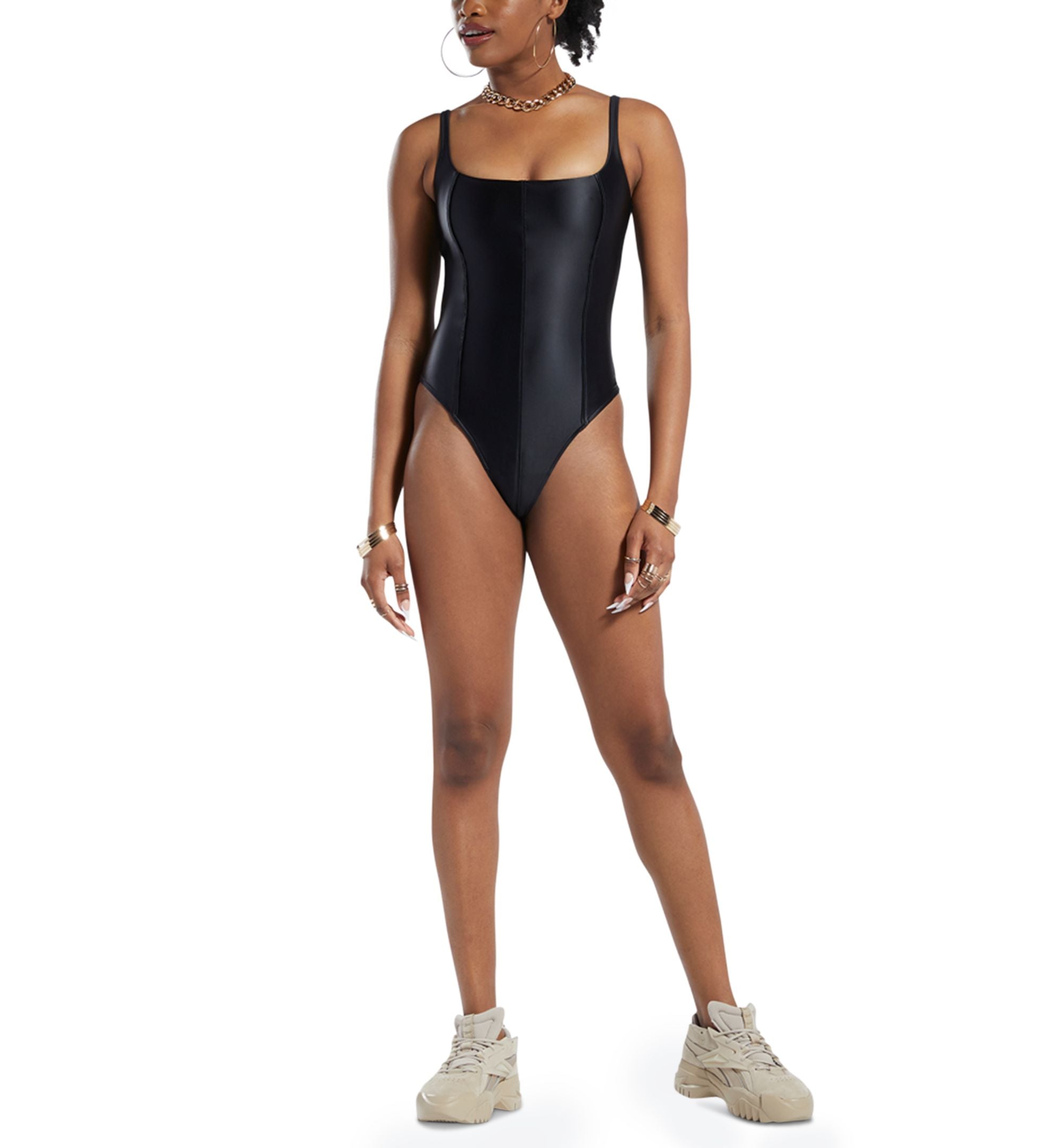 x Cardi B Women's Scoop-Neck Corset-Fit Bodysuit