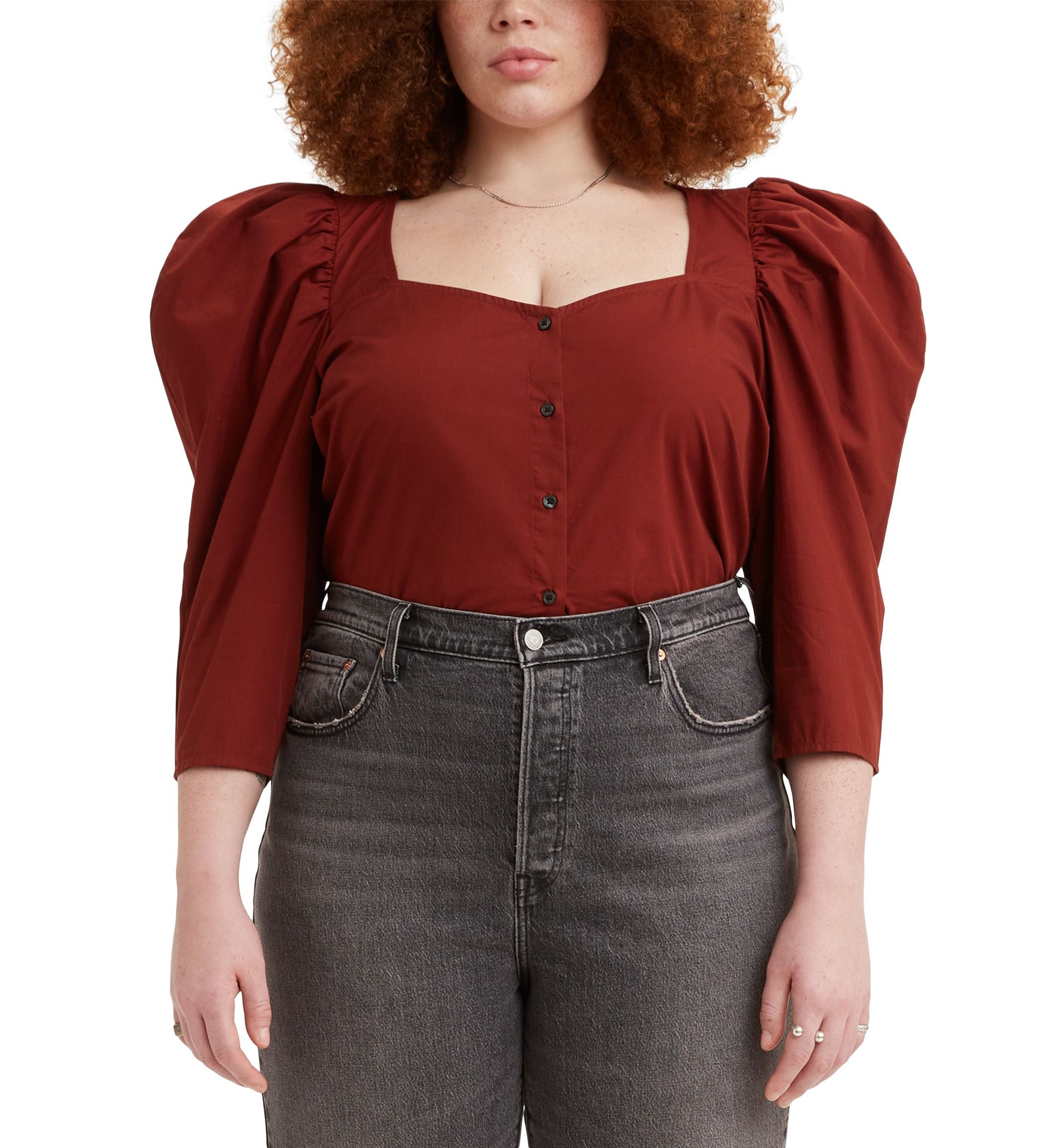 Levis Trendy Plus Size Ellora Cotton Puff Sleeve Blouse