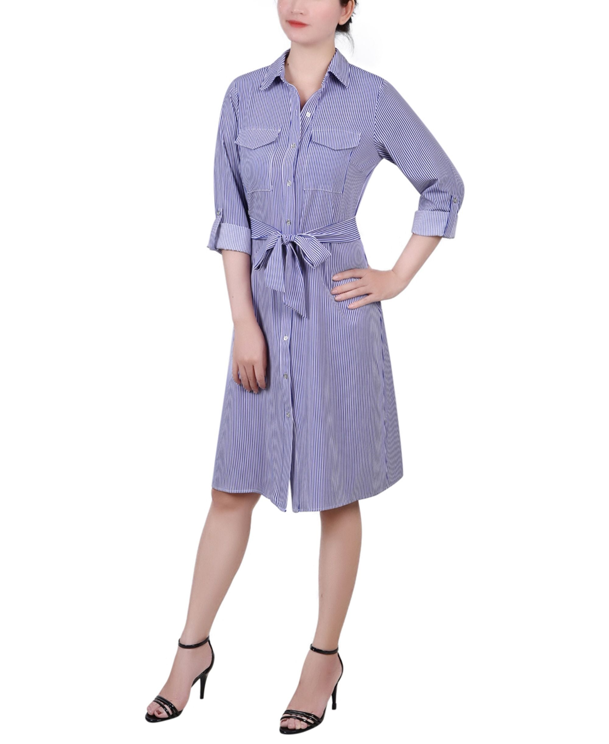 Petite Roll Tab Shirt Dress
