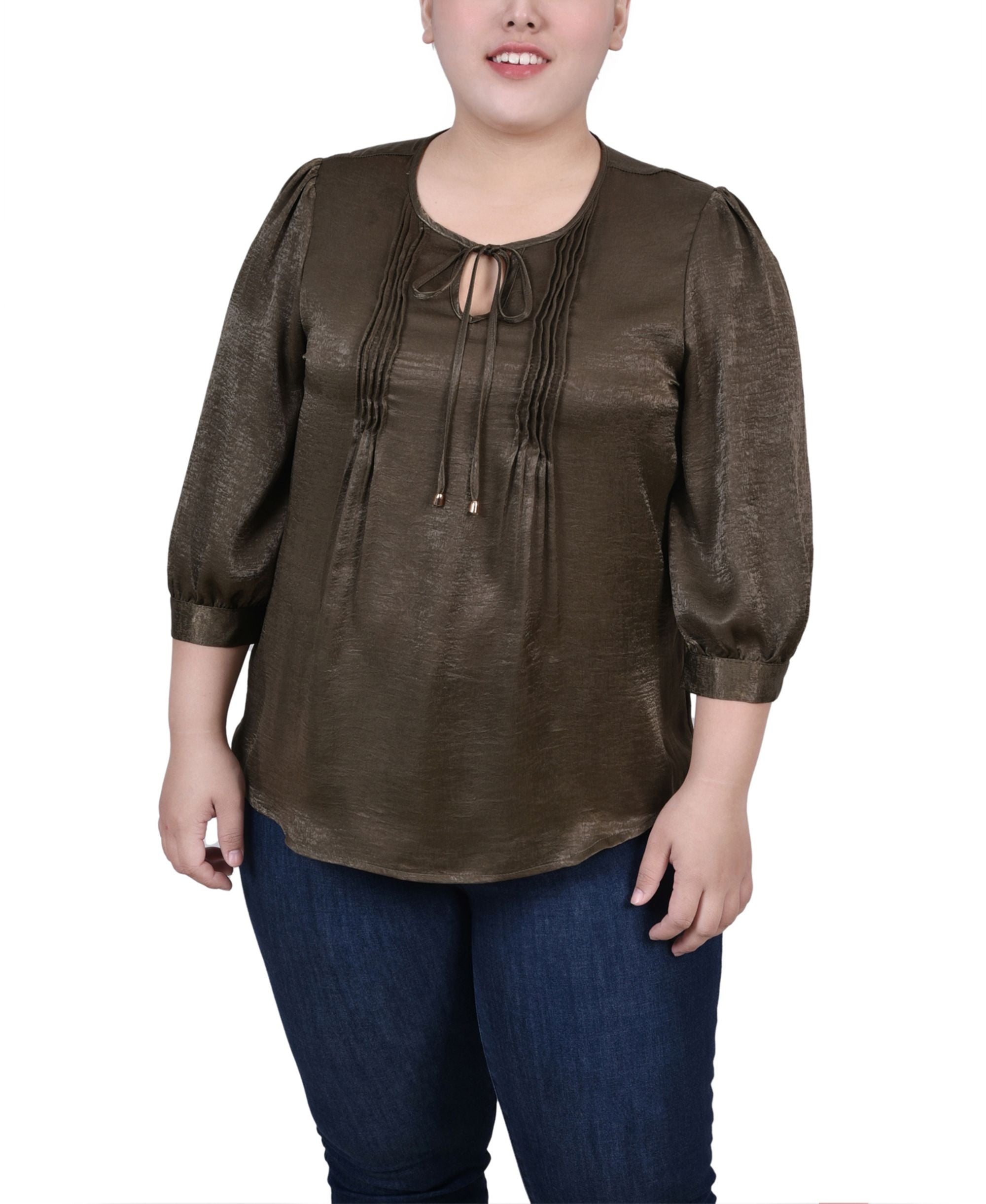 Plus Size Satin Blouse