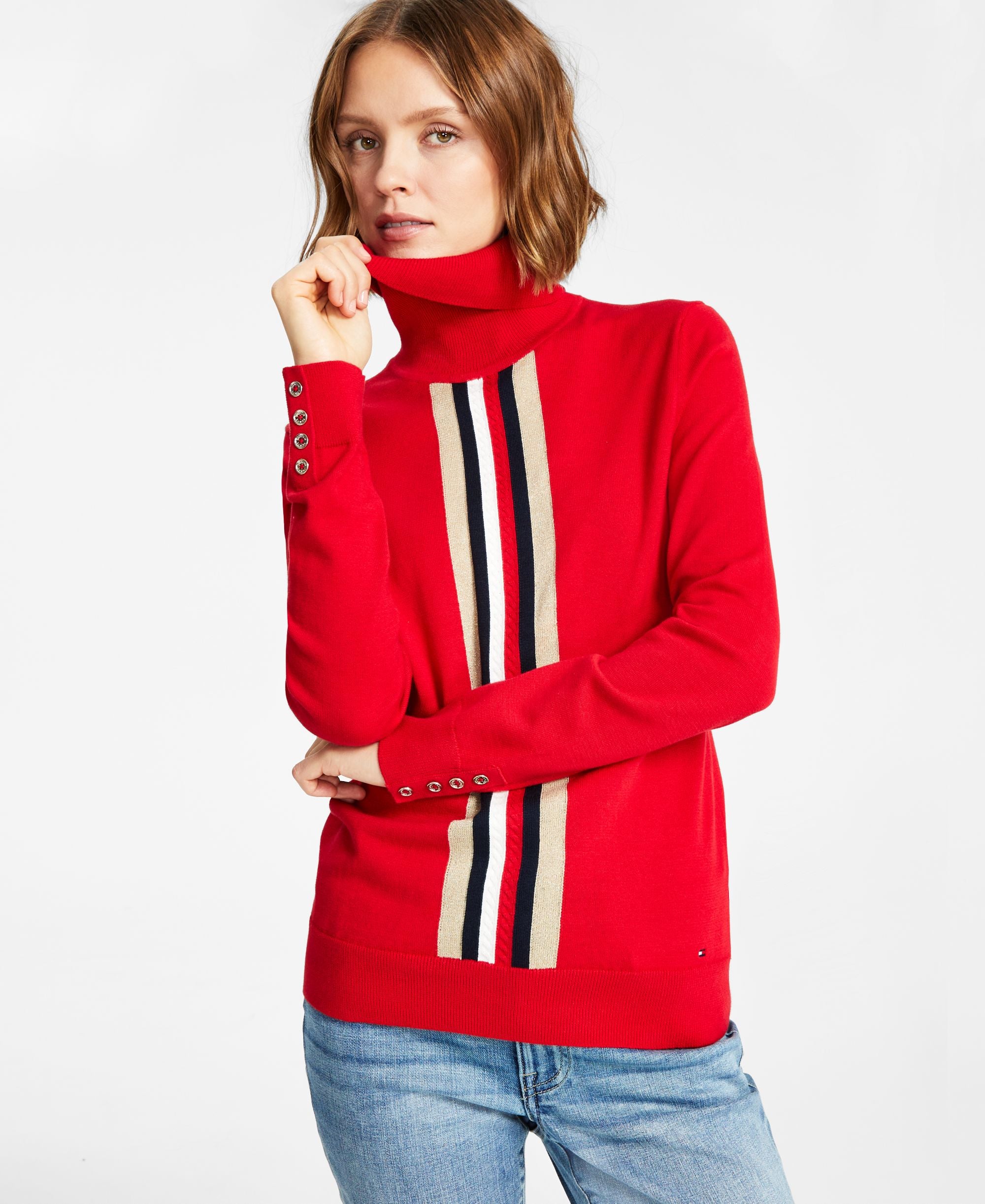 Tommy Hilfiger Womens Global Cable Stella Sweater