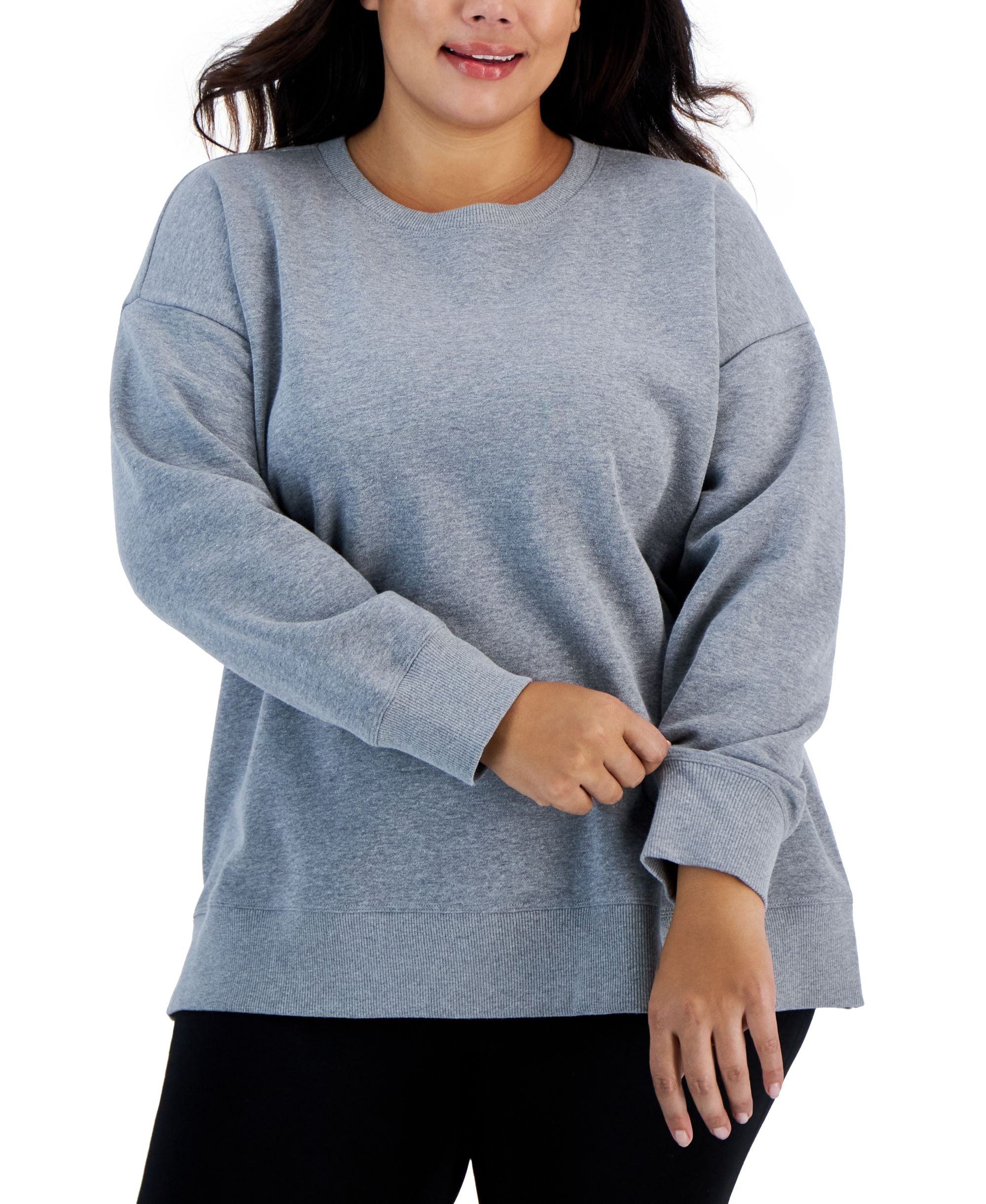 ID Ideology Plus Size Solid Crewneck Sweatshirt