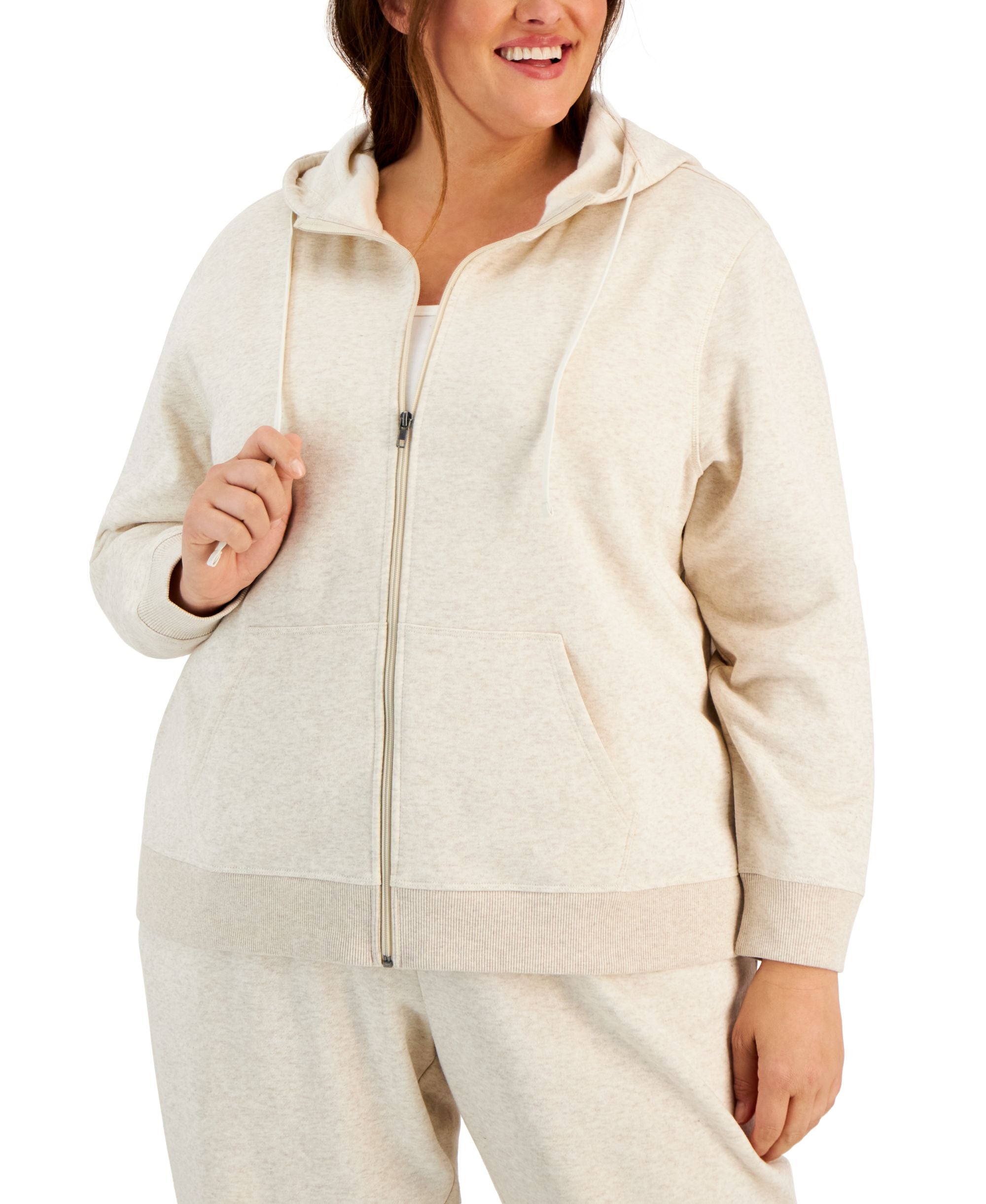 ID Ideology Plus Size Zip Front Hooded Jacket