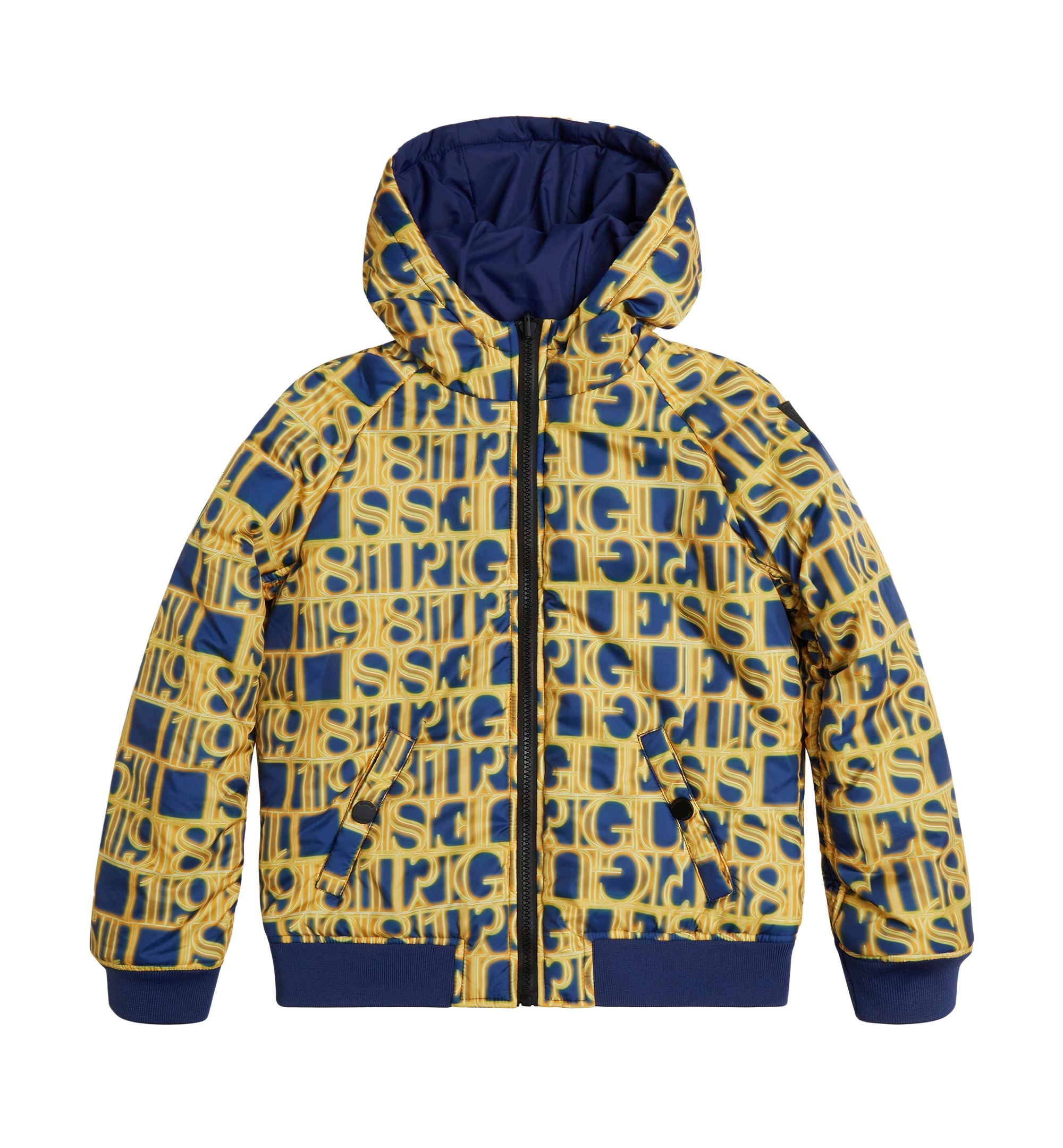 Guess Big Boys All Over Printed Reversible Padded Jacket