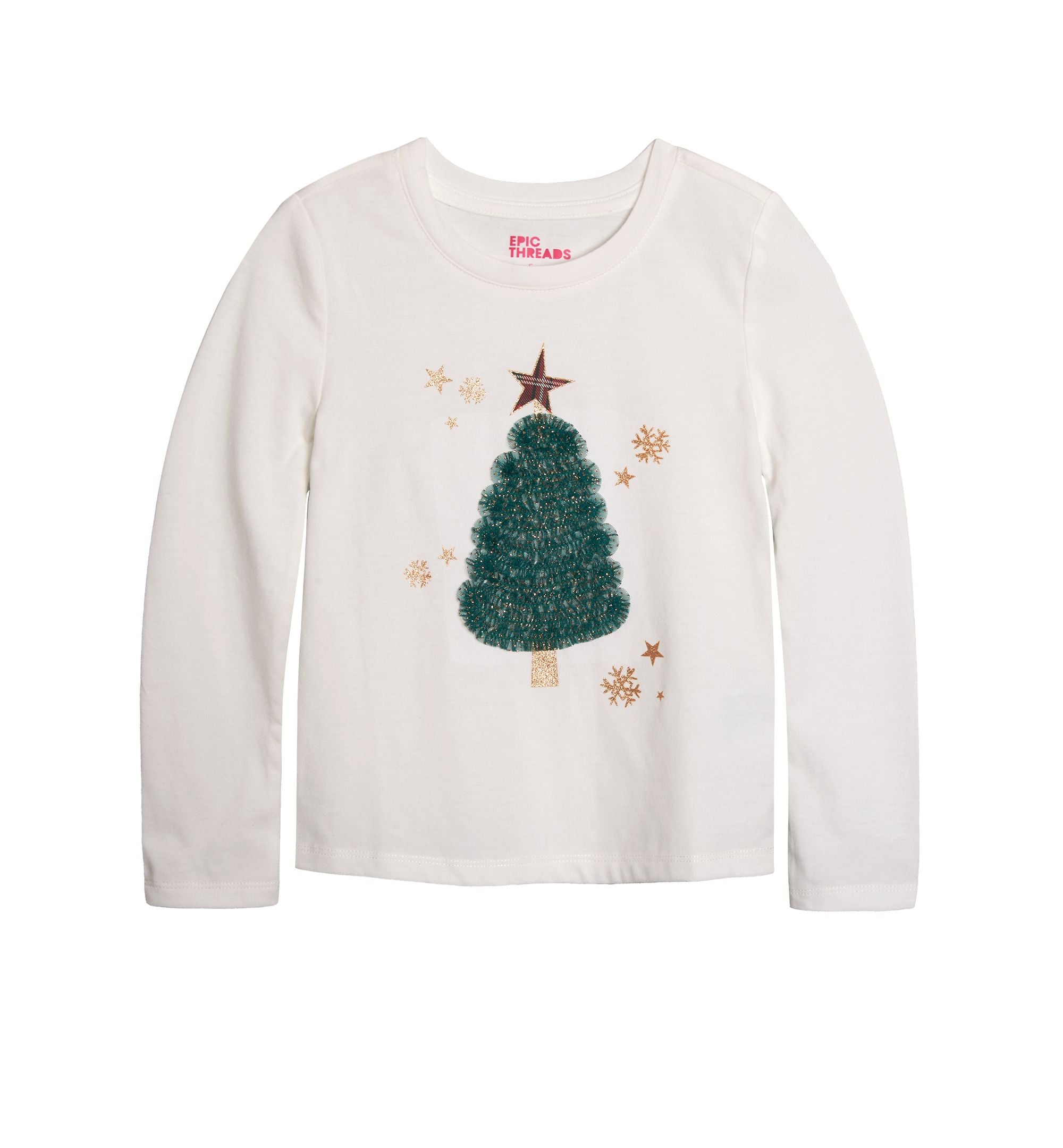 Little Girls Holiday Christmas Tree Tee