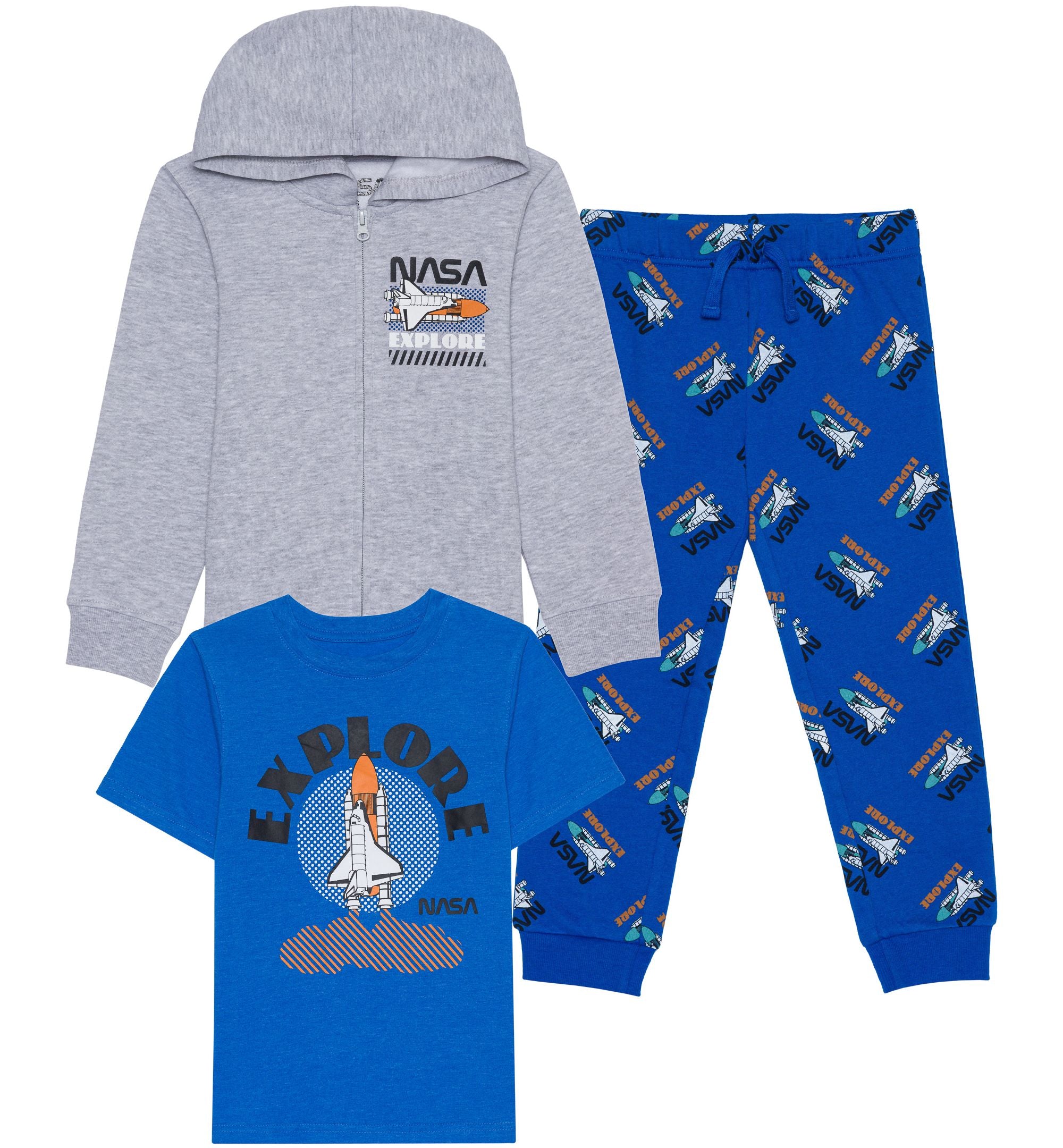 Hybrid Little Boys Nasa Fleece 3 Piece Set