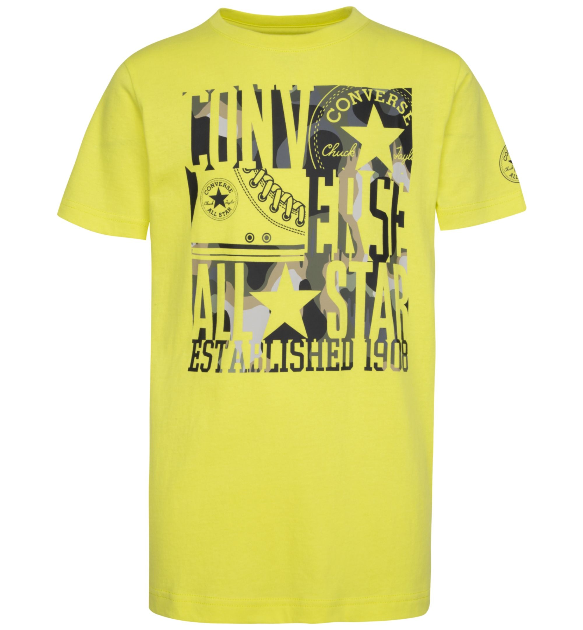 Big Boys Camo Logo Stack Short Sleeve Graphic T-Shirt