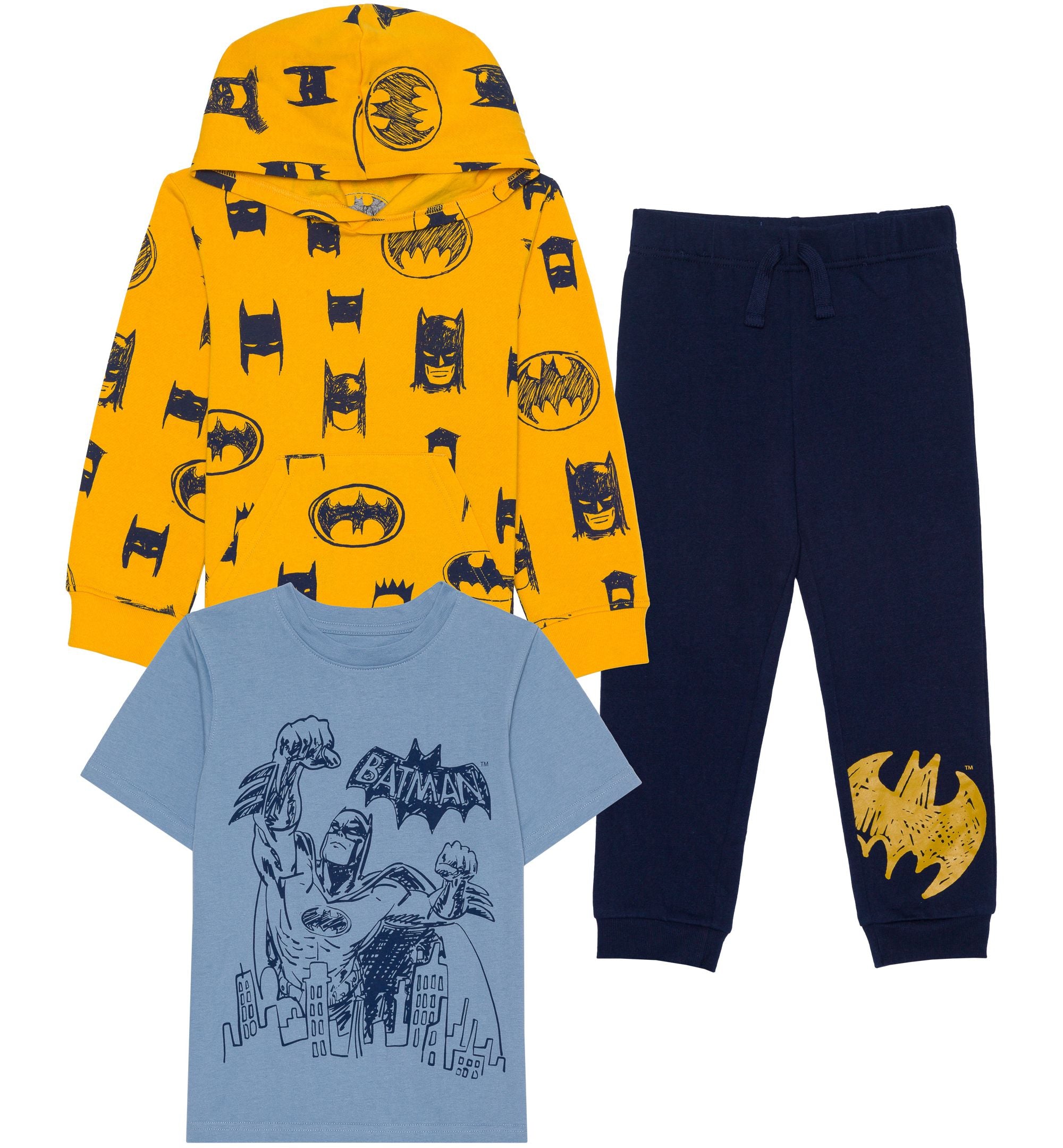 Hybrid Toddler Boys Batman Fleece 3 Piece Set