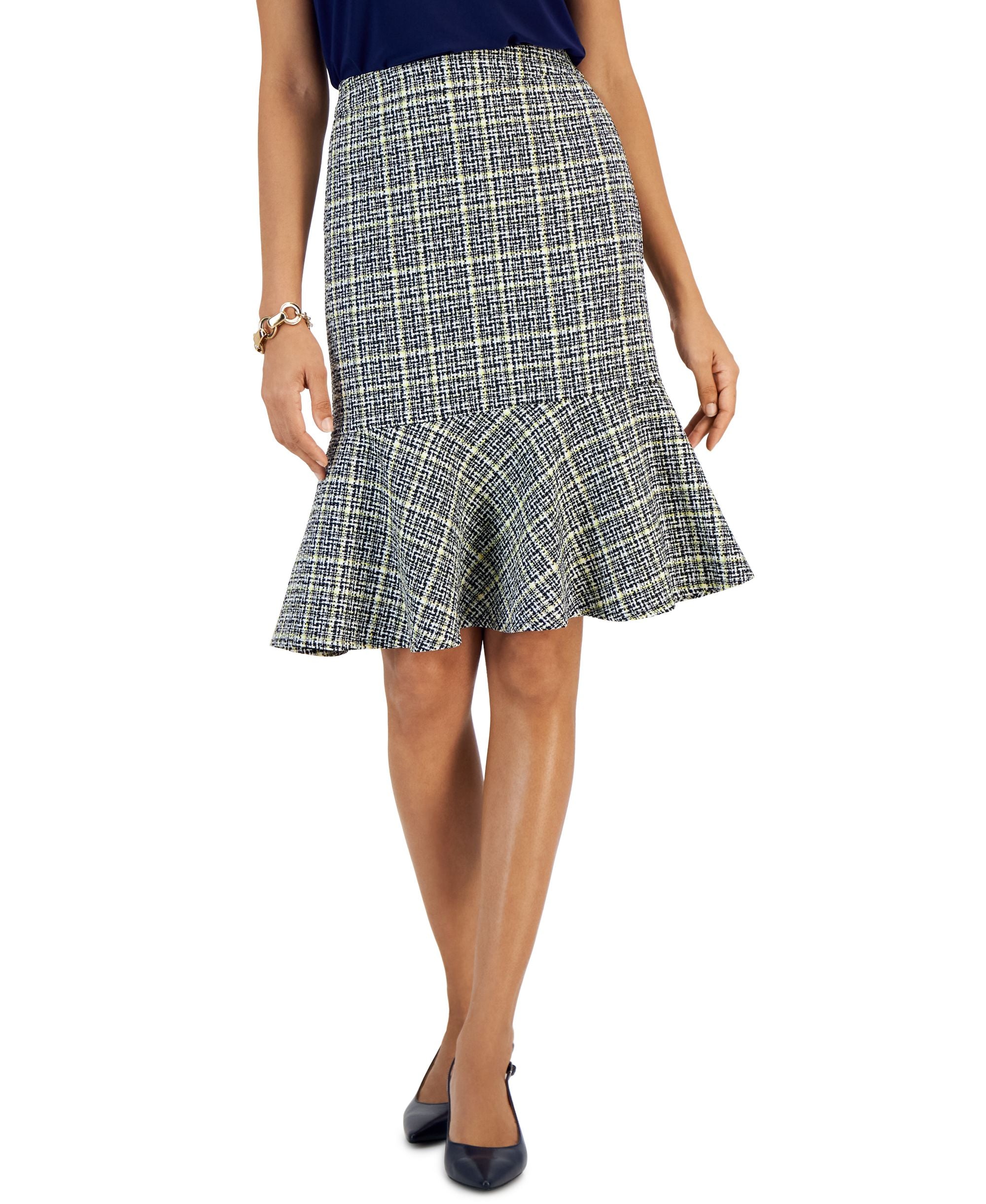 Petite Tweed Flounce Skirt