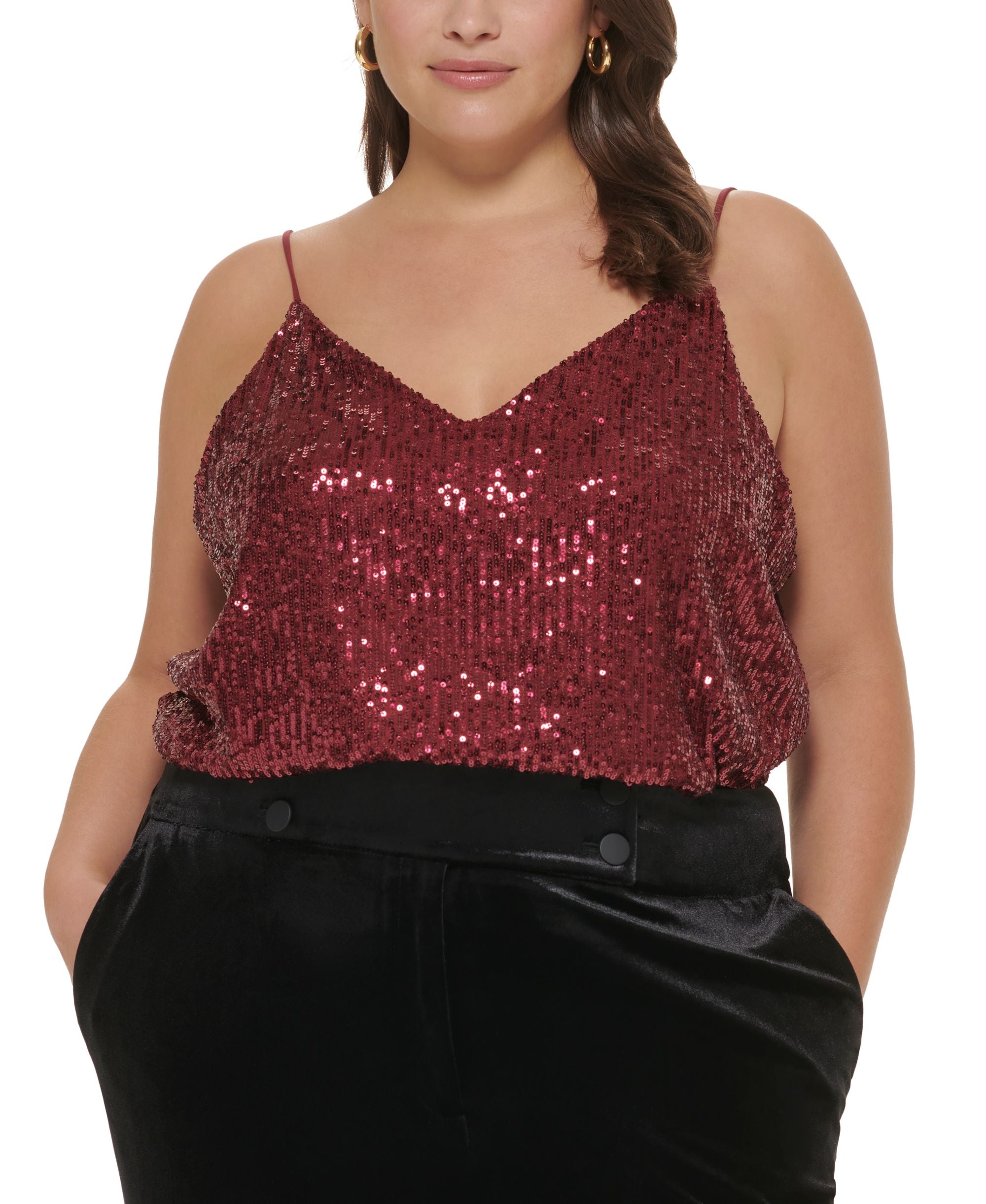 Calvin Klein Plus Size Sequined Strappy Camisole