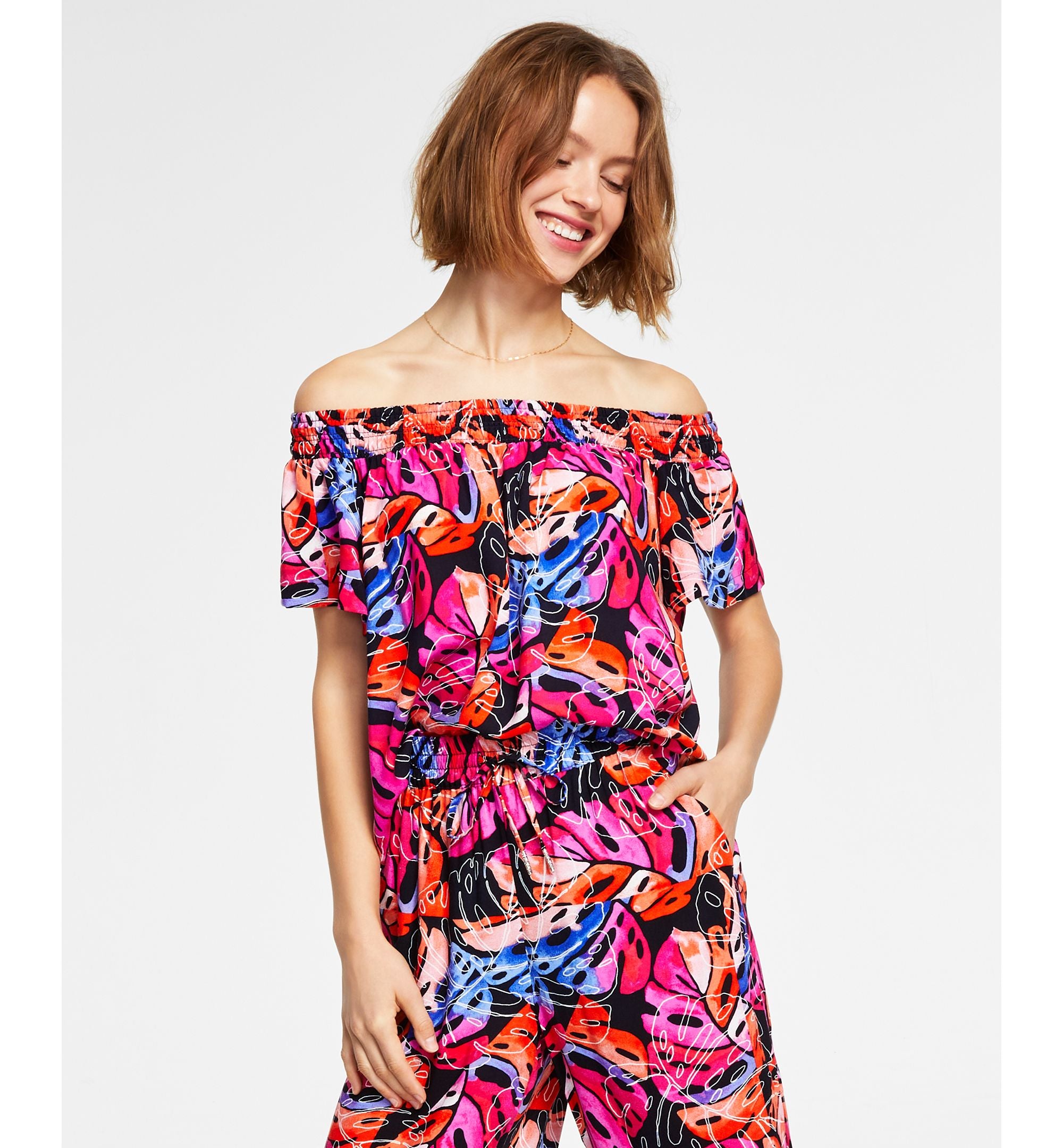 Women's Printed Off-The-Shoulder Top