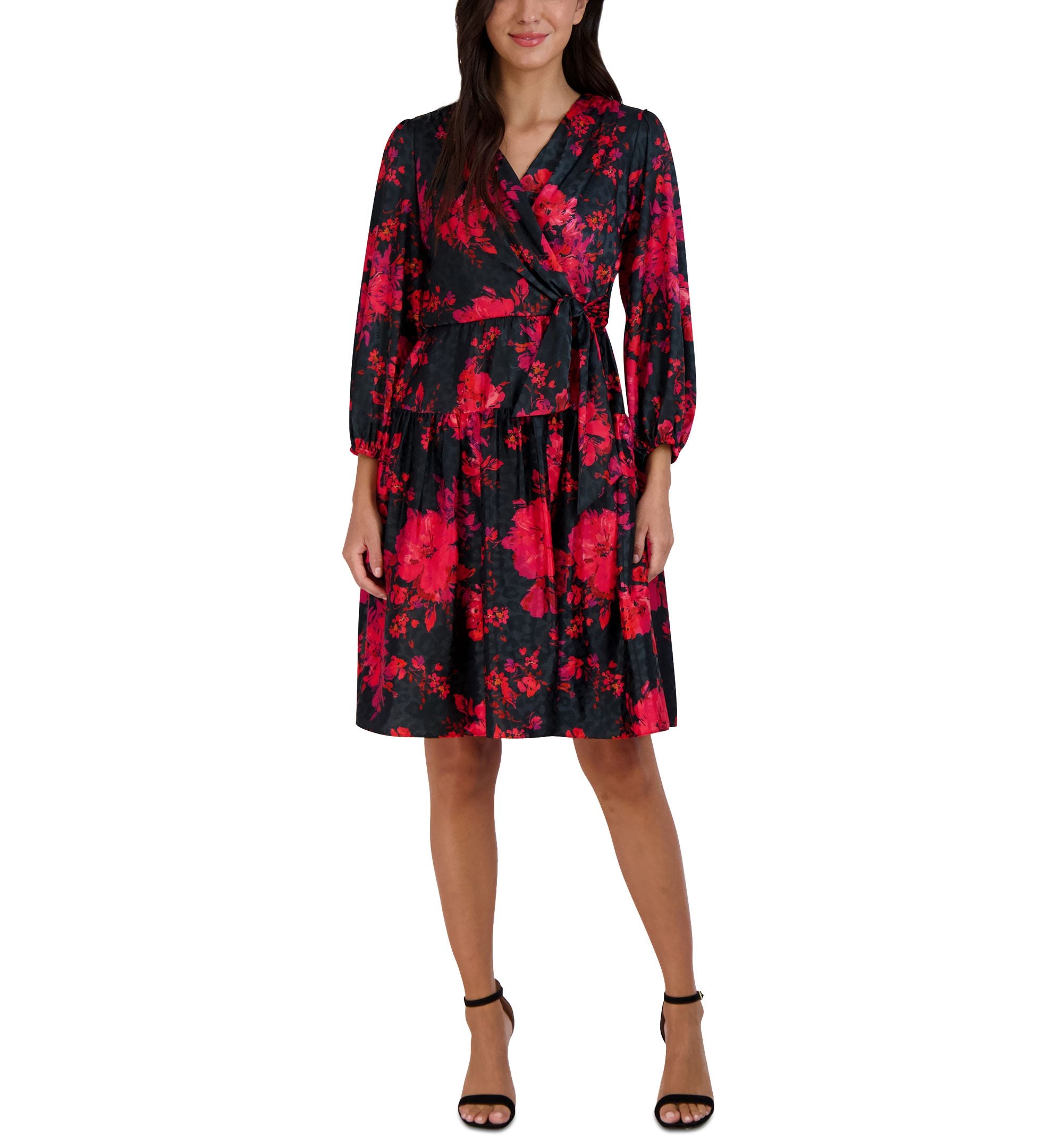 Robbie Bee Petite Printed Jacquard A-Line Dress