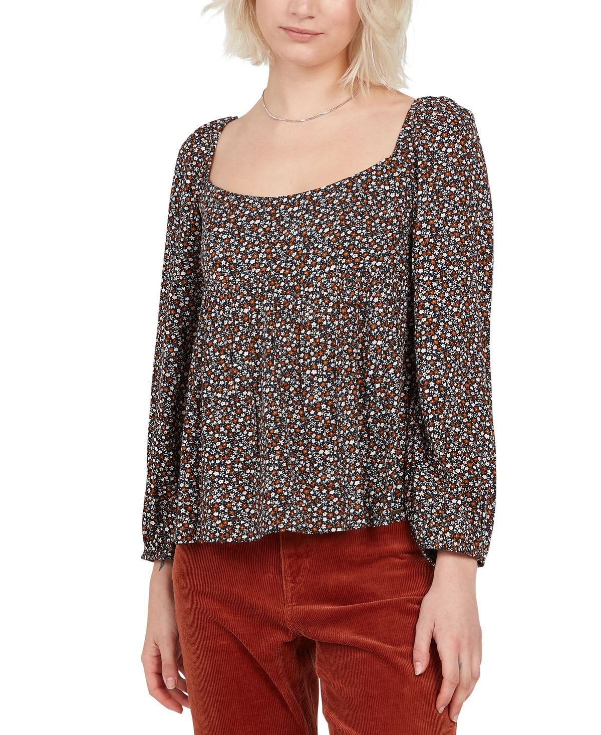 Juniors' Hey Stone Hey Printed Puff-Sleeve Top