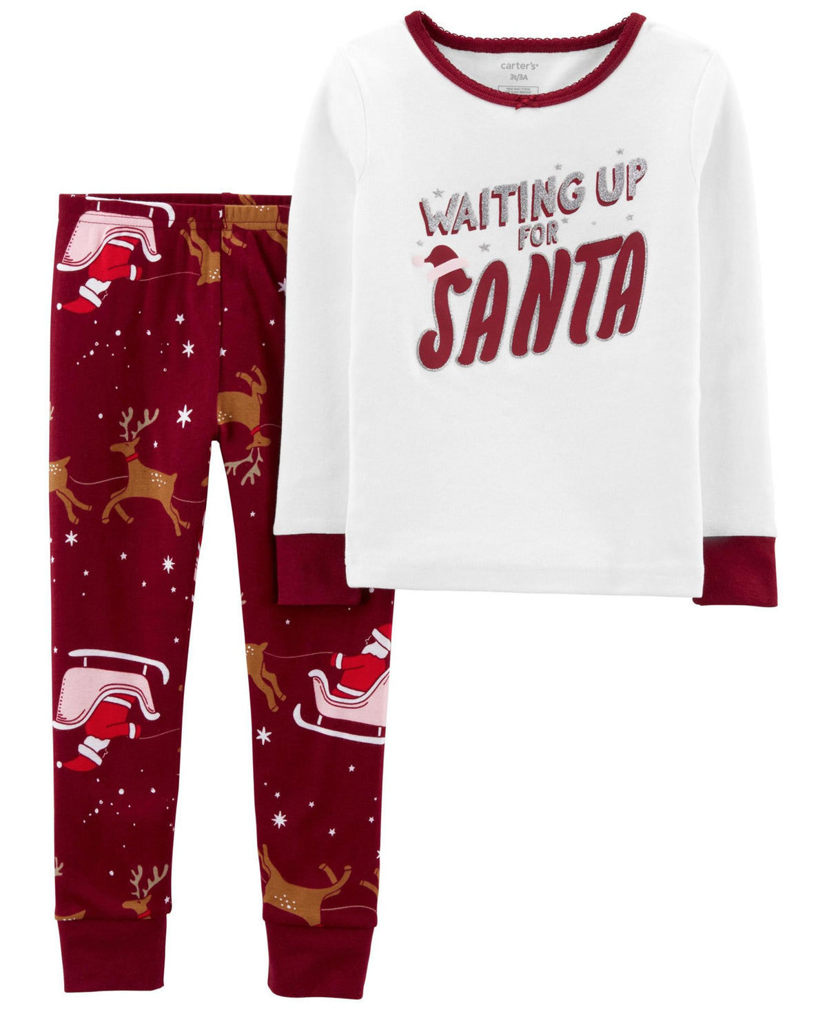 Carters Toddler Girls Christmas Snug Fit Pajama 2 Piece Set