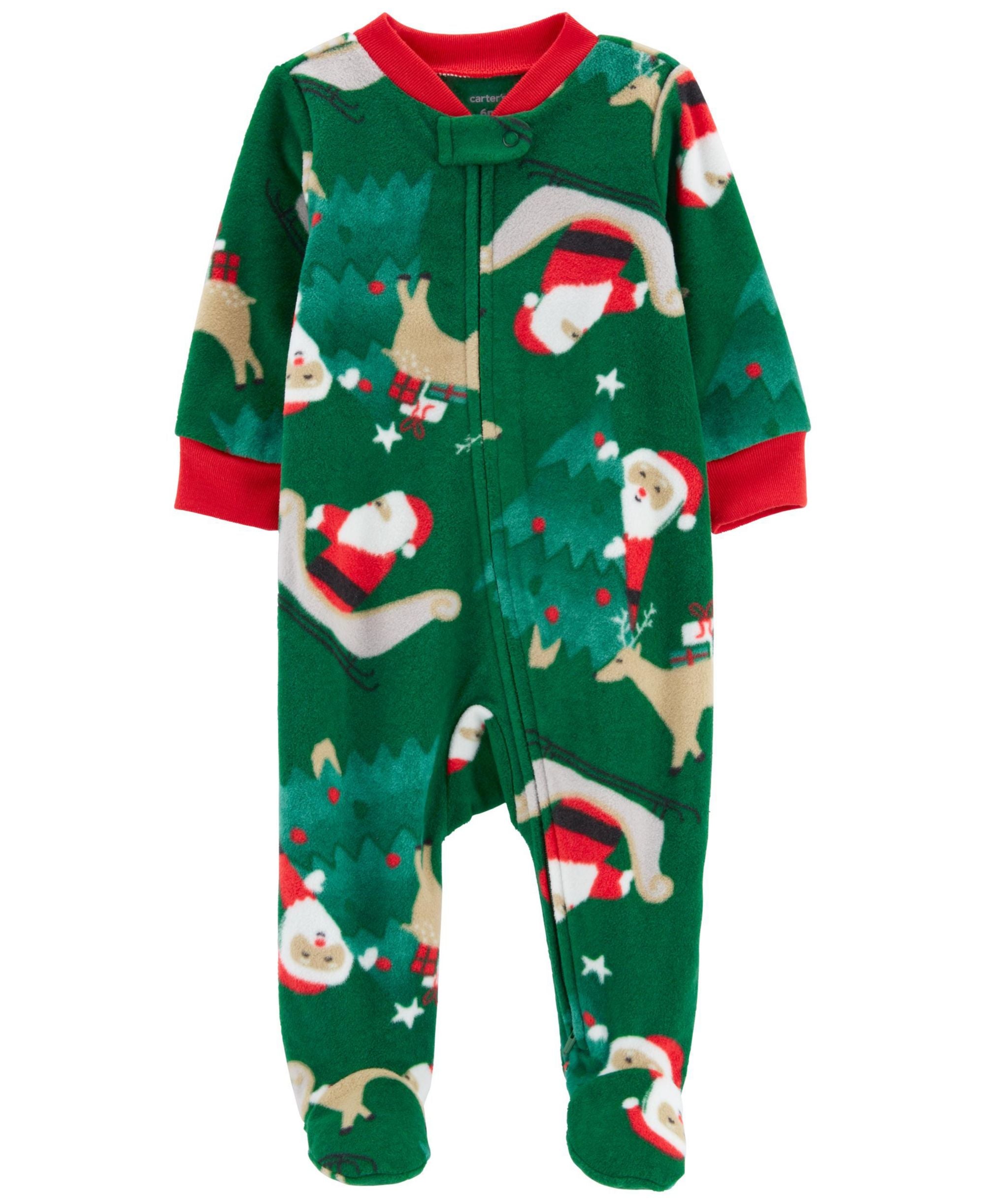 Carters Baby Boys Santa Fleece Zip Up Sleep Play