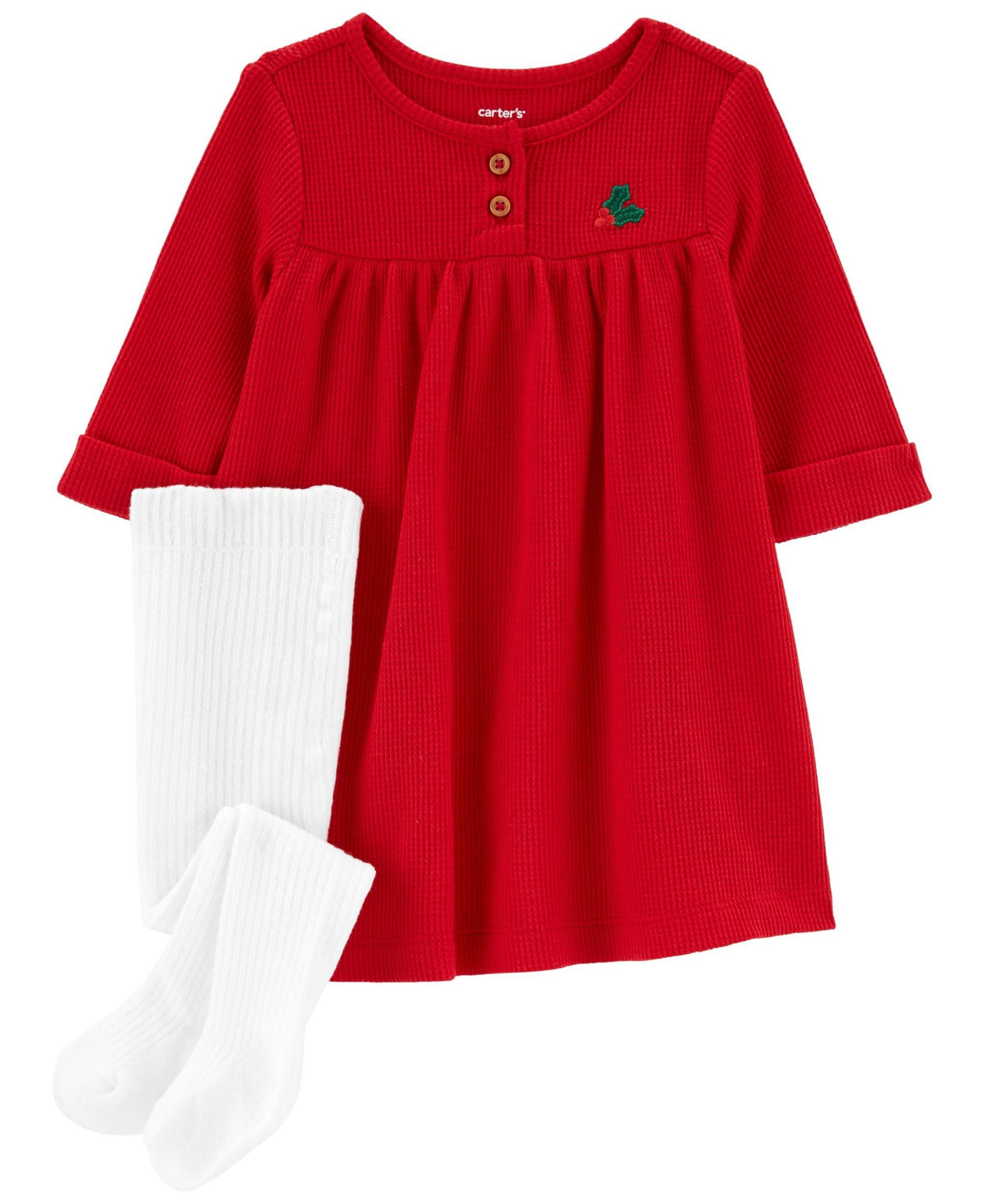 Carters Baby Girls Thermal Dress Tights 2 Piece Set