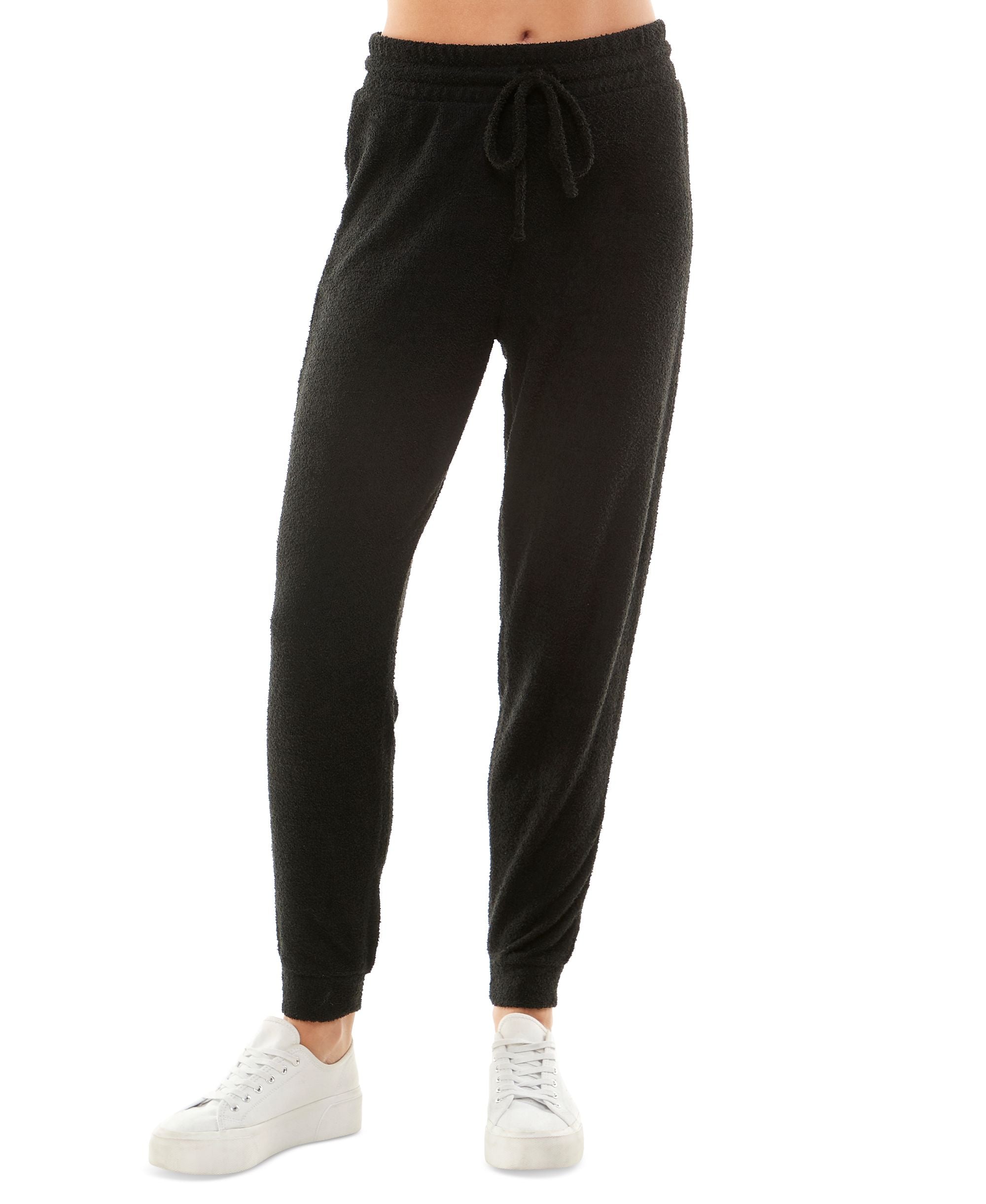 Juniors' High-Rise Drawstring-Waist Teddy Joggers