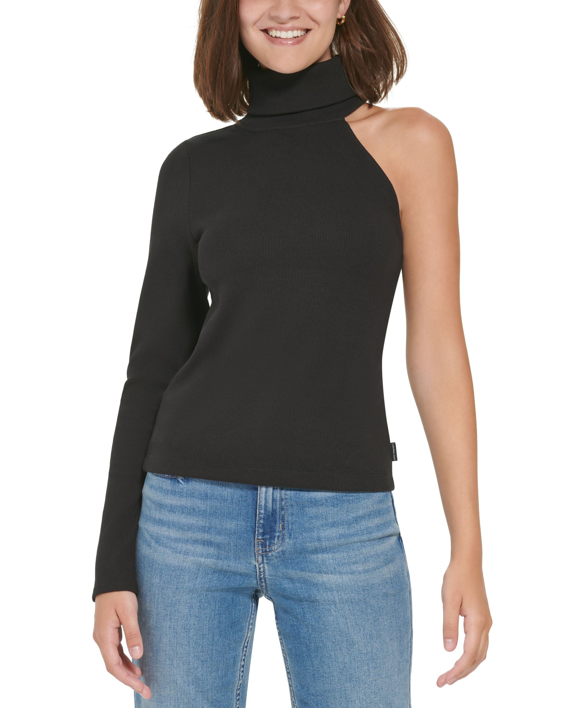 Women's One-Shoulder Turtleneck Top