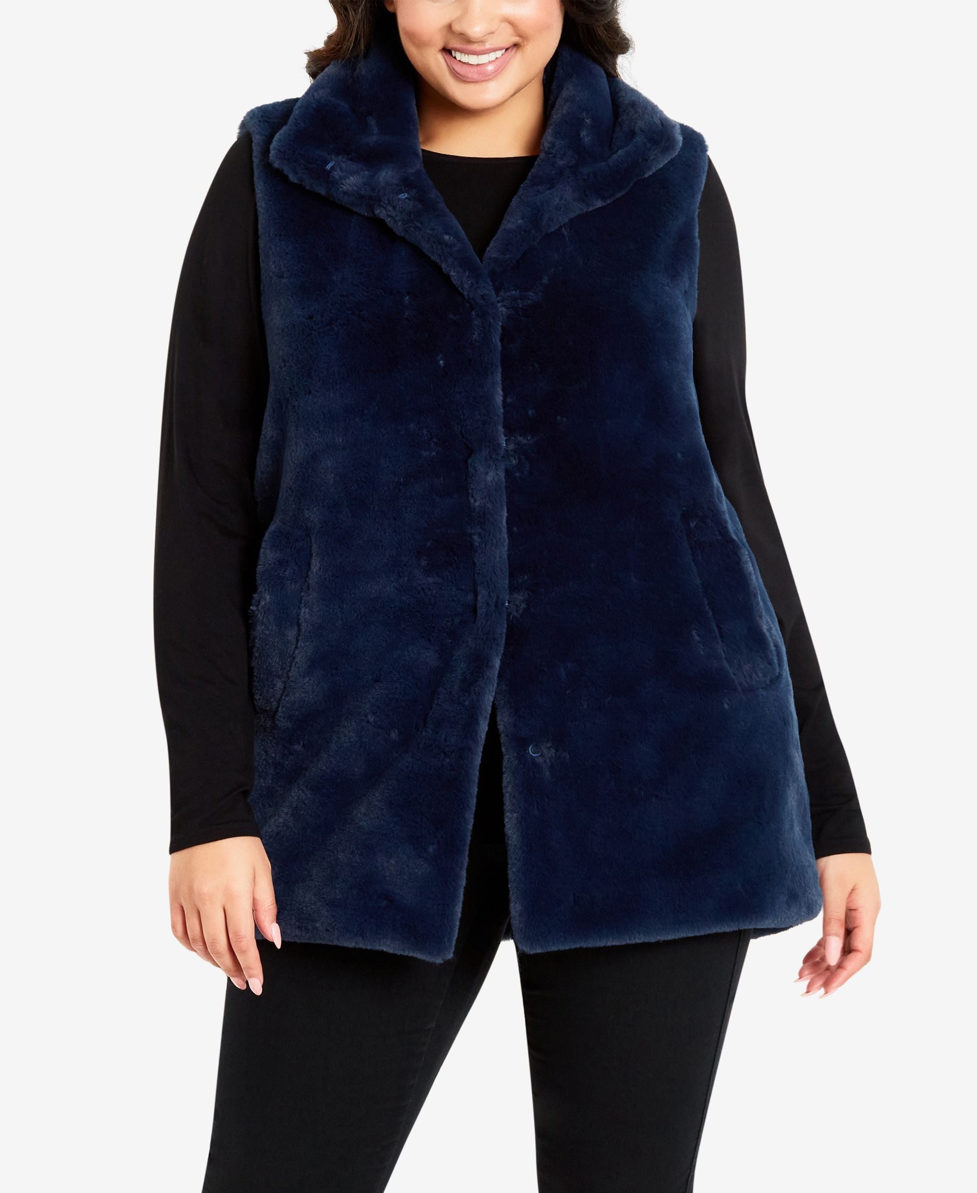 Avenue Plus Size Faux Fur Gilet Vest